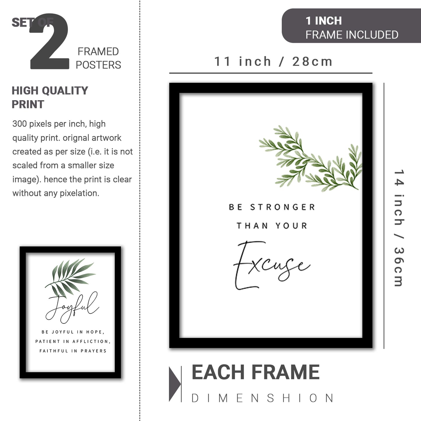 Motivational Wall Frames Posters Paintings For office study Room Home Decoration Set Of 2