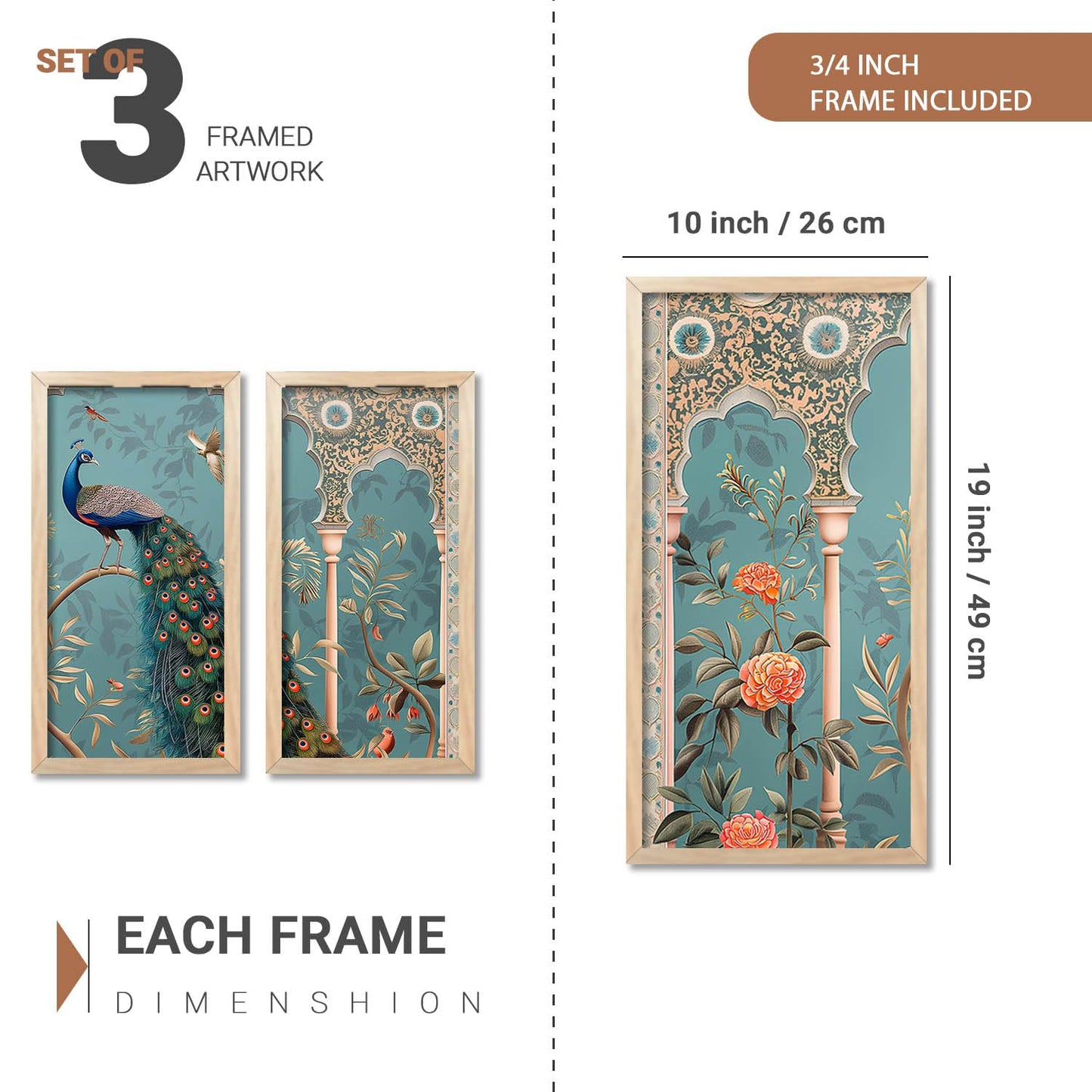 Traditional Indian Pichwai Art with Frame for Home and Office Wall Decor