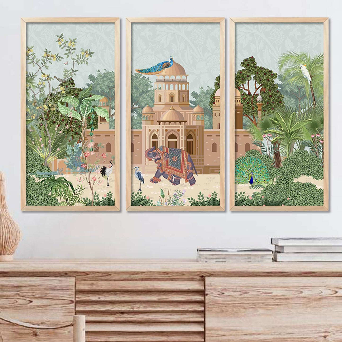 Traditional Indian Pichwai Art with Frame for Home and Office Wall Decor