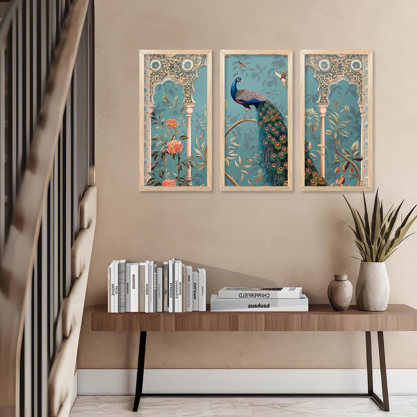 Traditional Indian Pichwai Art with Frame for Home and Office Wall Decor