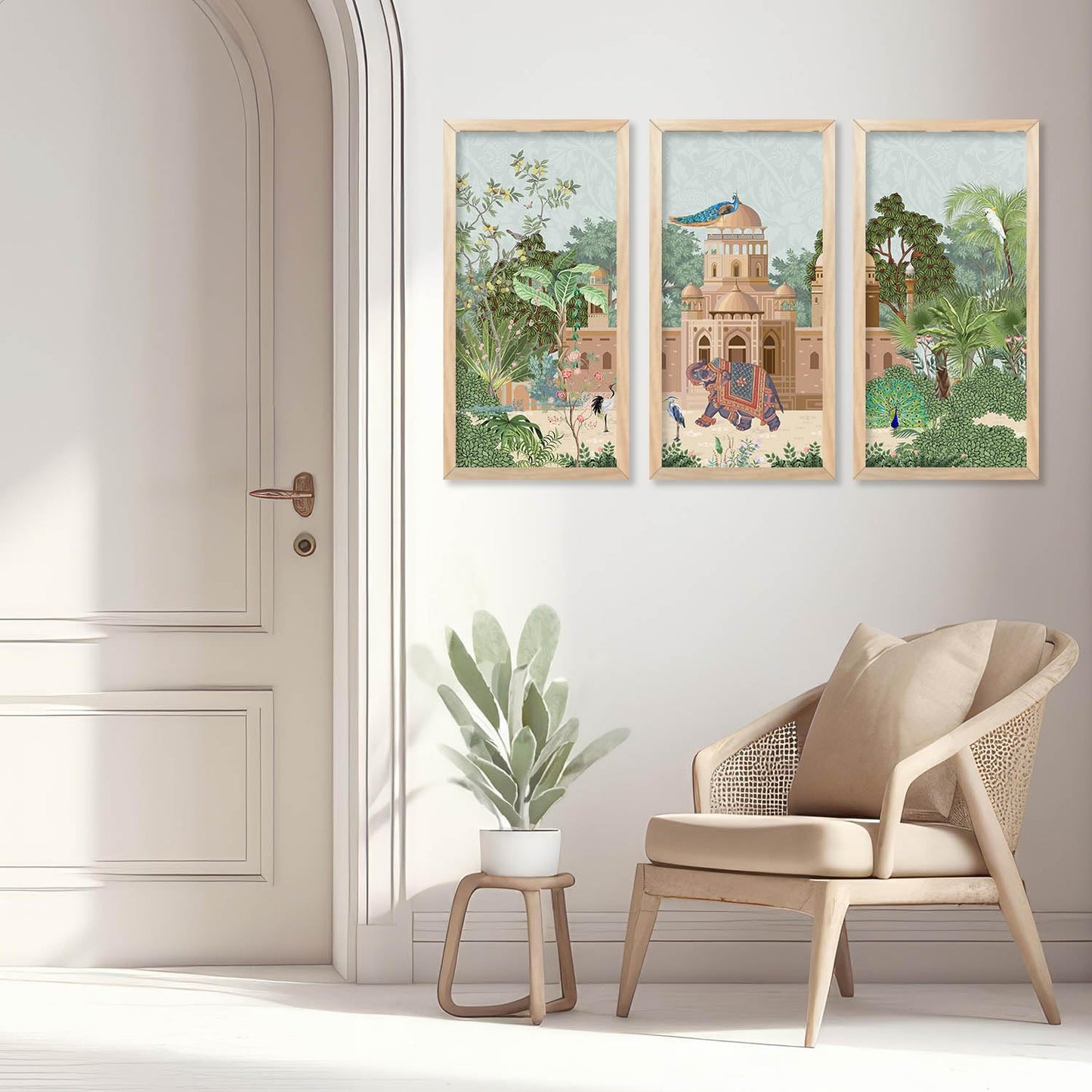Traditional Indian Pichwai Art with Frame for Home and Office Wall Decor