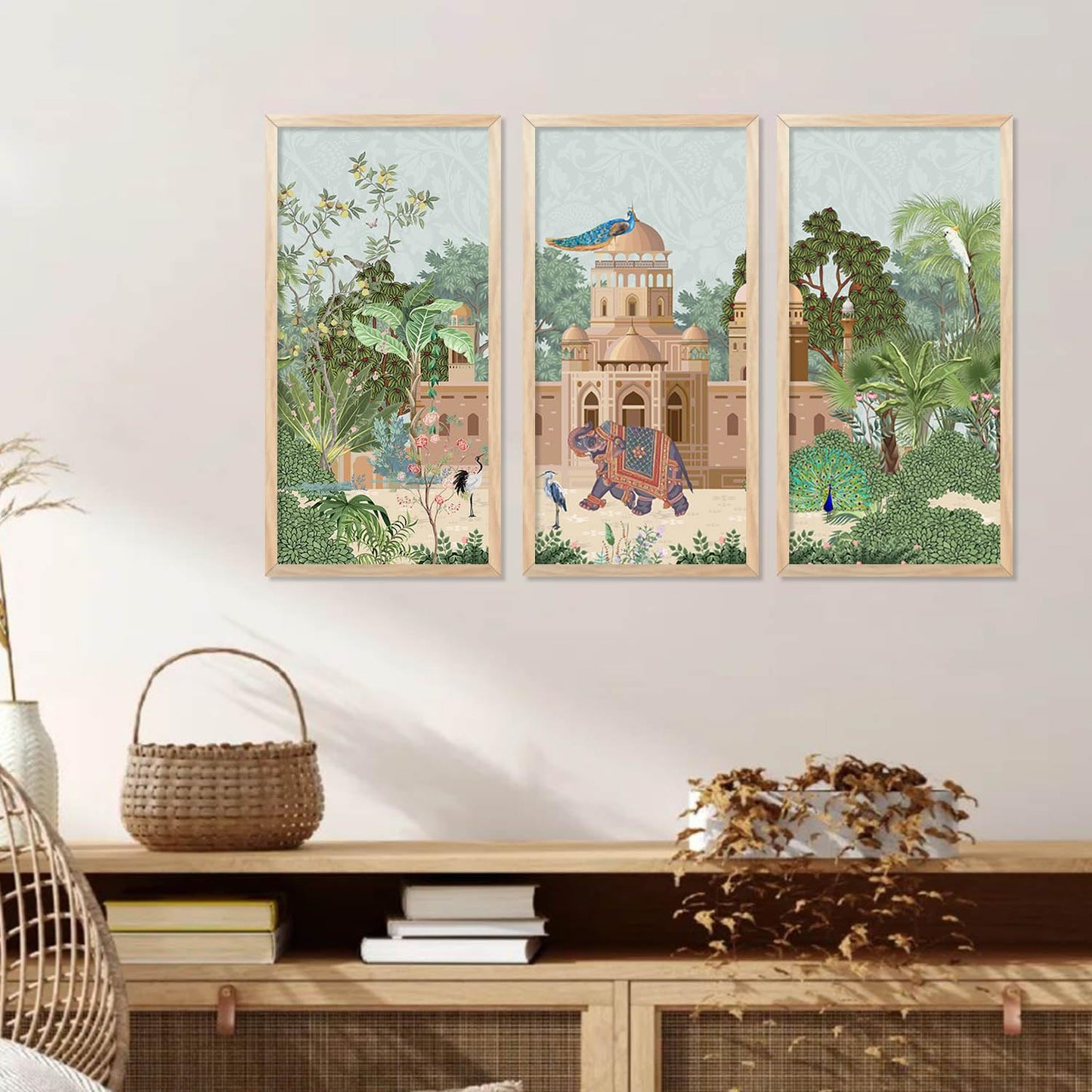 Traditional Indian Pichwai Art with Frame for Home and Office Wall Decor
