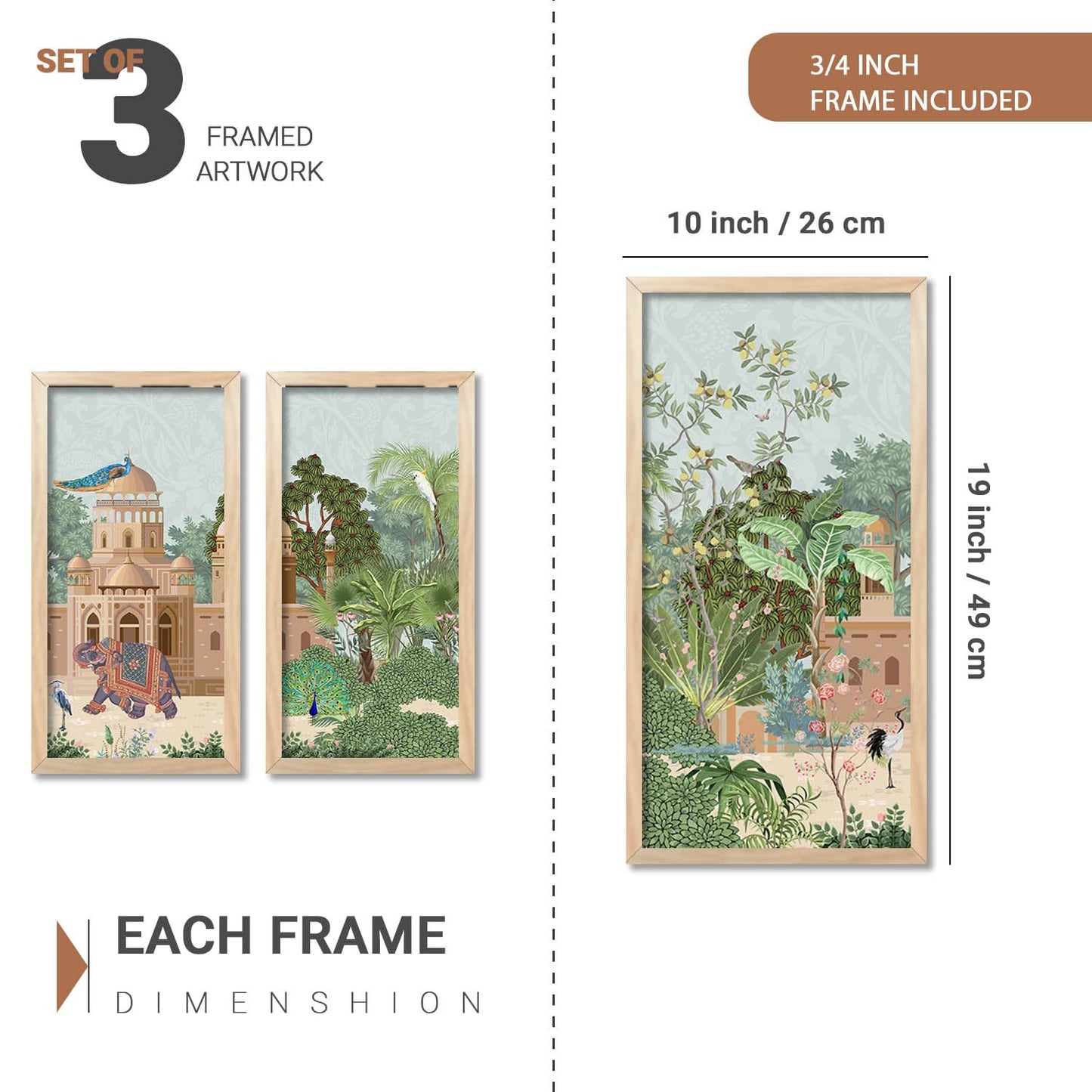 Traditional Indian Pichwai Art with Frame for Home and Office Wall Decor