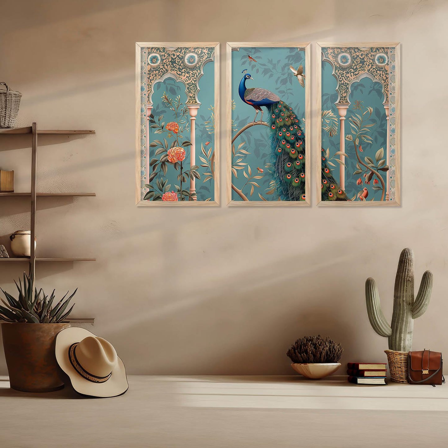 Traditional Indian Pichwai Art with Frame for Home and Office Wall Decor