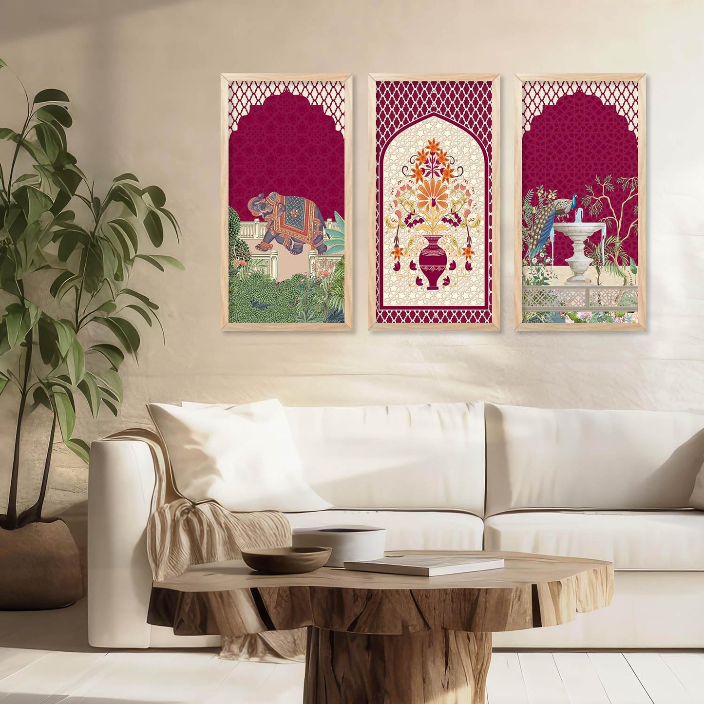 Traditional Indian Pichwai Art with Frame for Home and Office Wall Decor