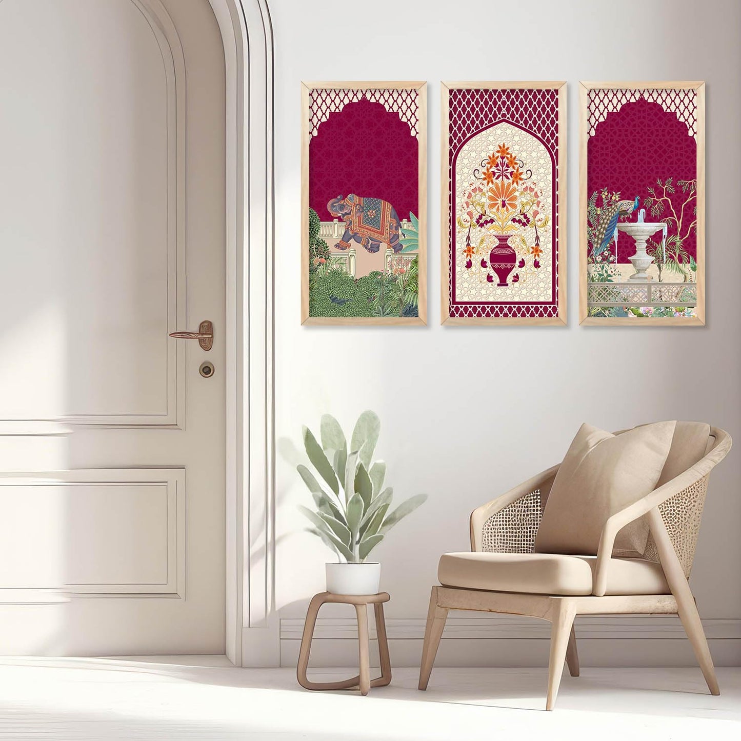 Traditional Indian Pichwai Art with Frame for Home and Office Wall Decor