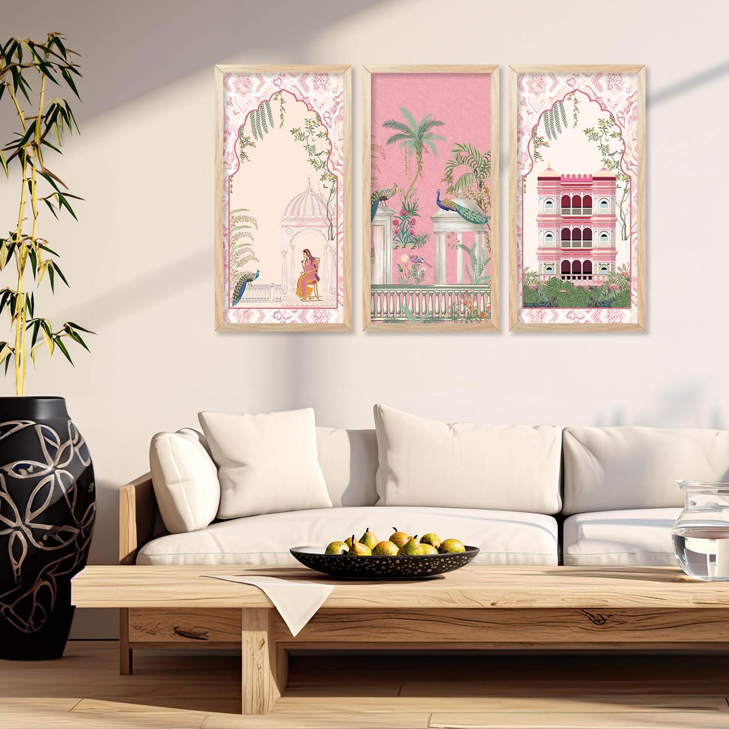 Traditional Indian Pichwai Art with Frame for Home and Office Wall Decor