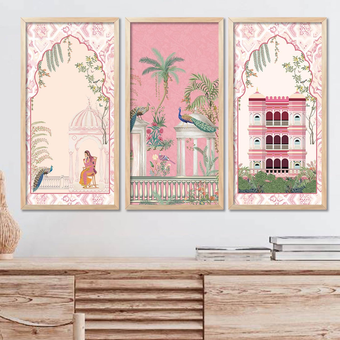 Traditional Indian Pichwai Art with Frame for Home and Office Wall Decor
