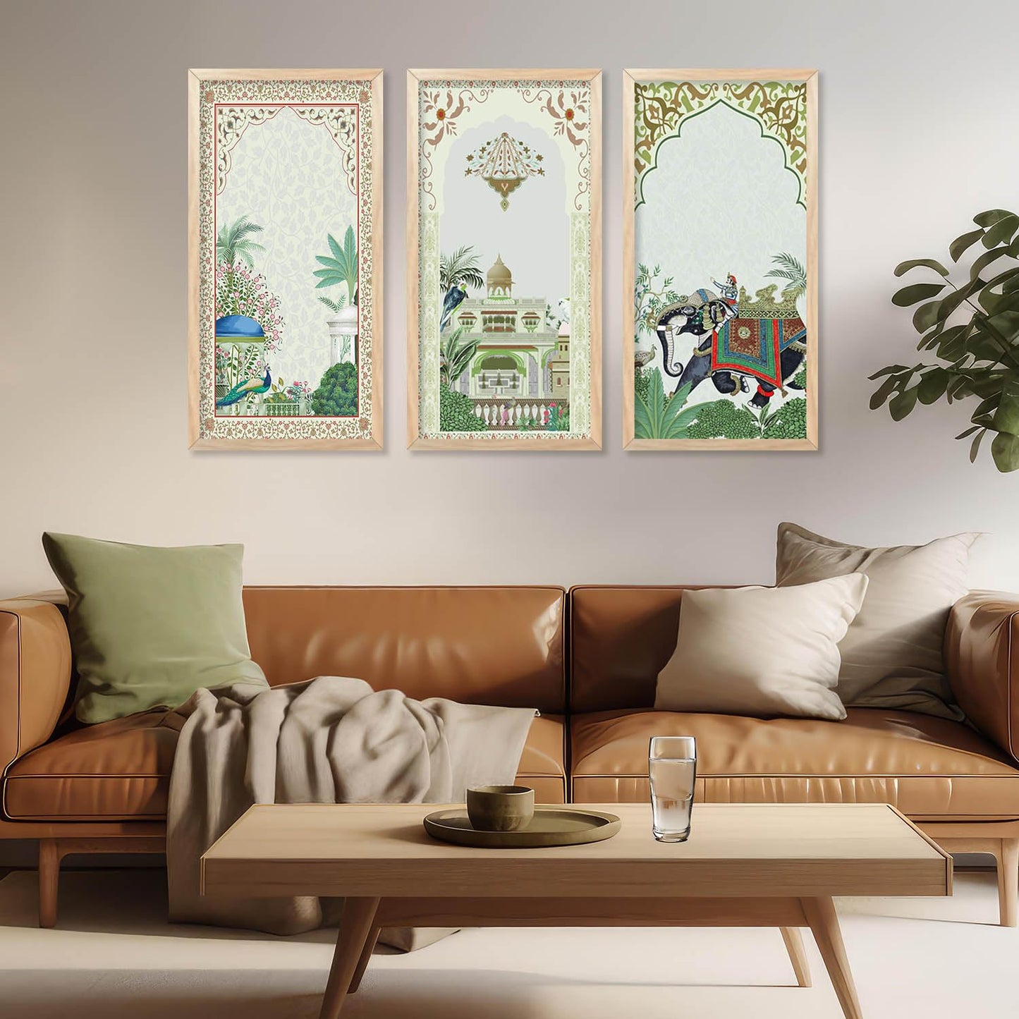 Traditional Indian Pichwai Art with Frame for Home and Office Wall Decor