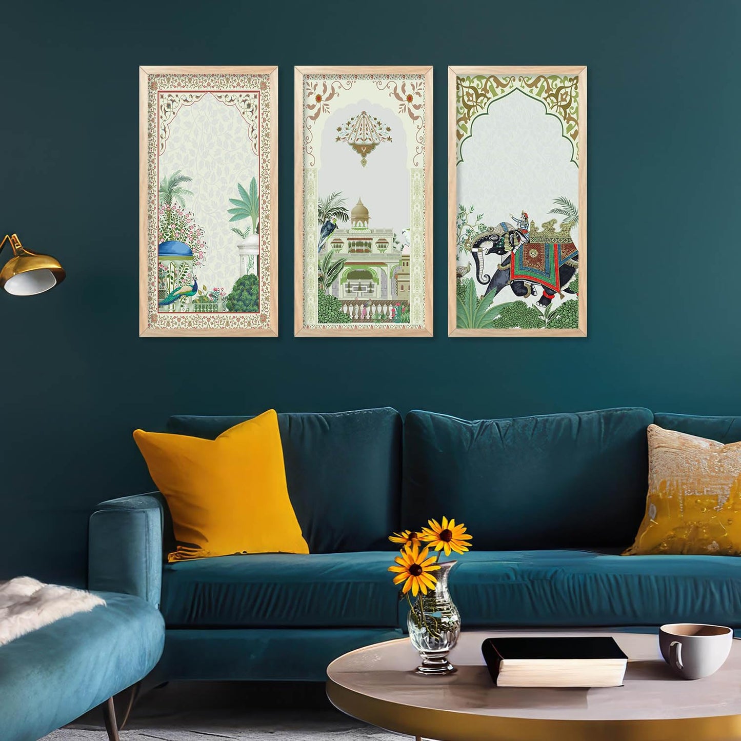 Traditional Indian Pichwai Art with Frame for Home and Office Wall Decor
