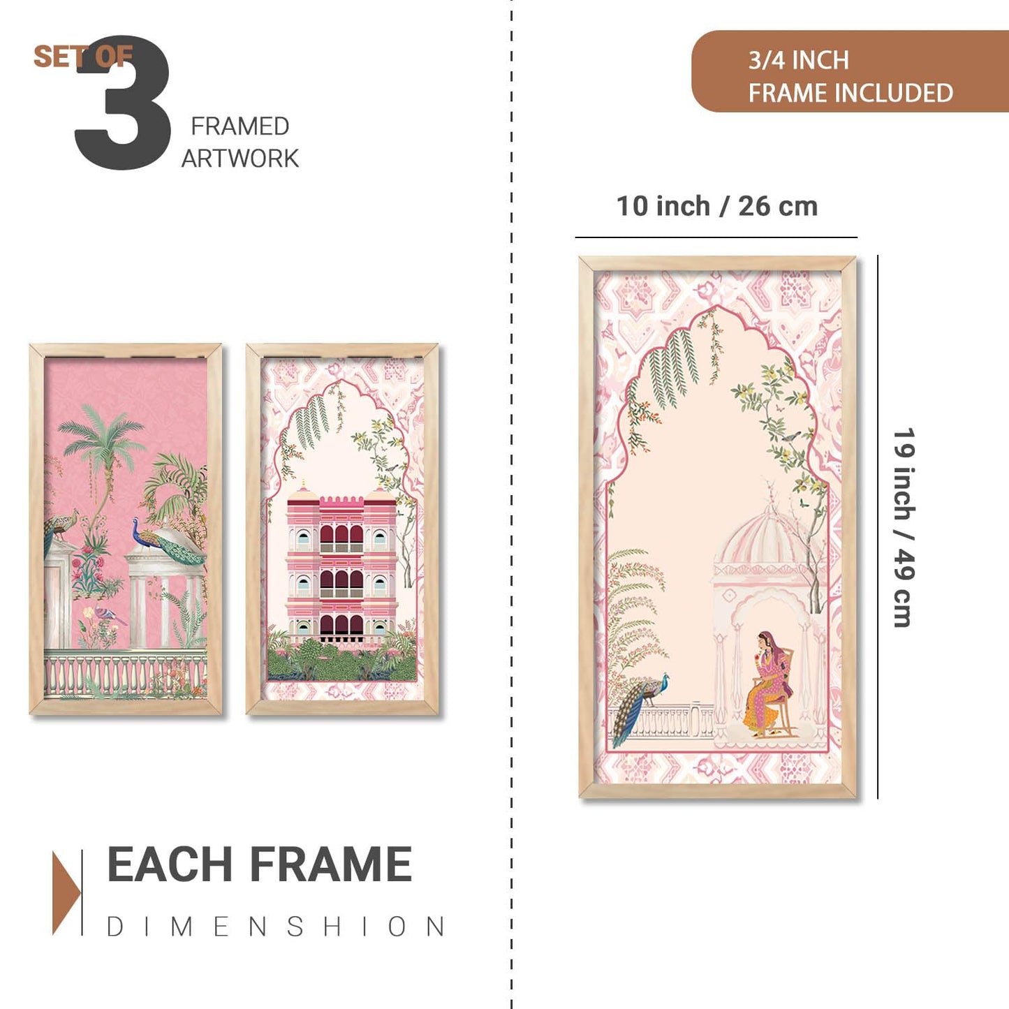 Traditional Indian Pichwai Art with Frame for Home and Office Wall Decor