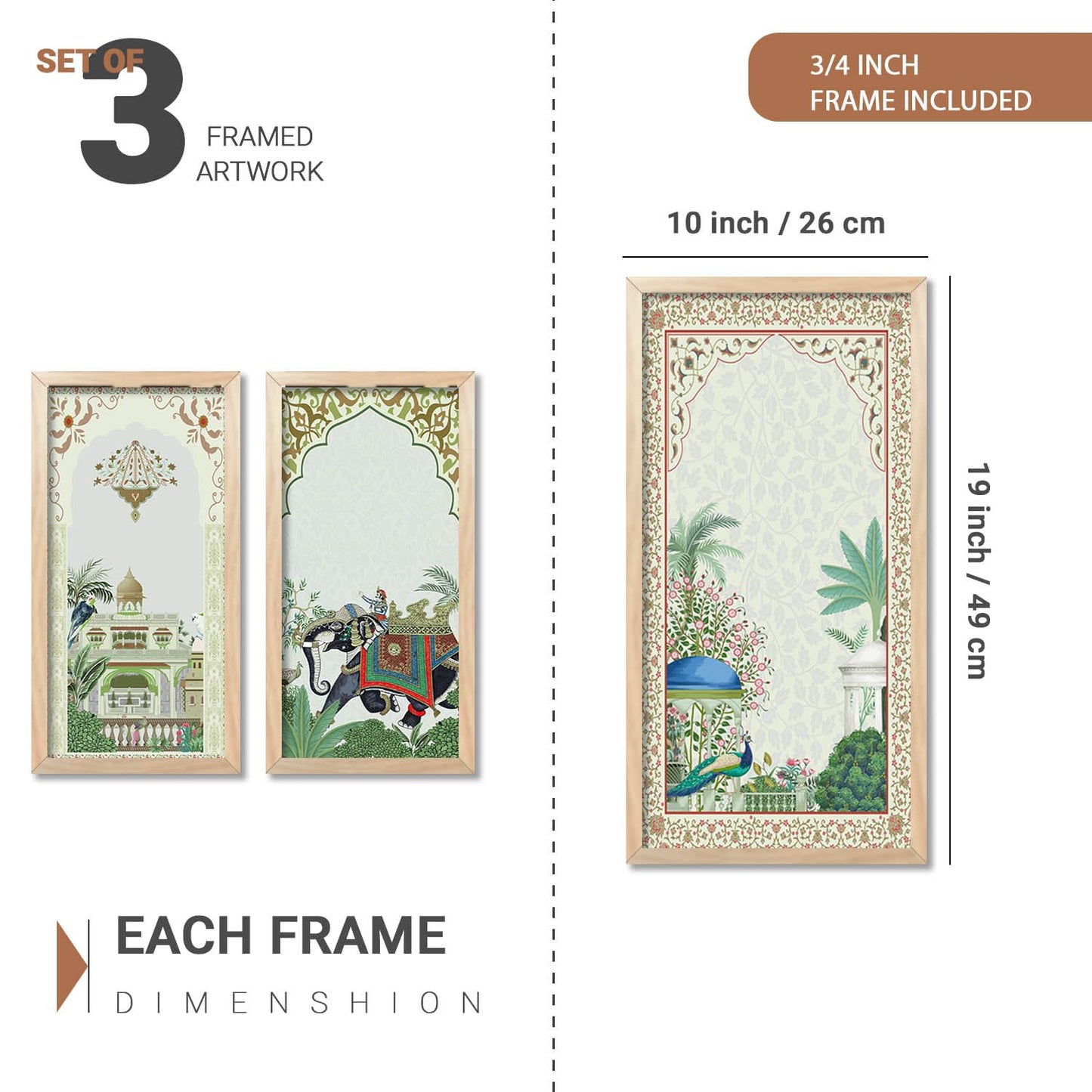 Traditional Indian Pichwai Art with Frame for Home and Office Wall Decor