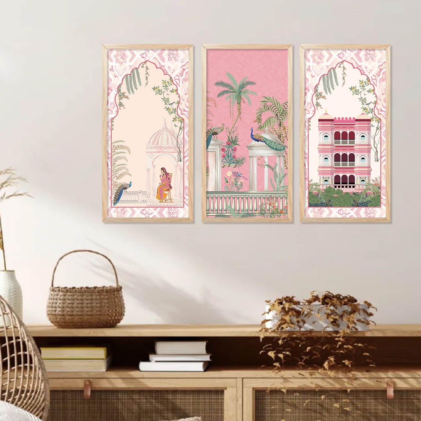 Traditional Indian Pichwai Art with Frame for Home and Office Wall Decor