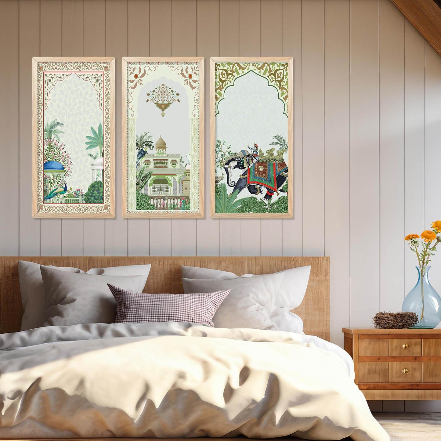 Traditional Indian Pichwai Art with Frame for Home and Office Wall Decor