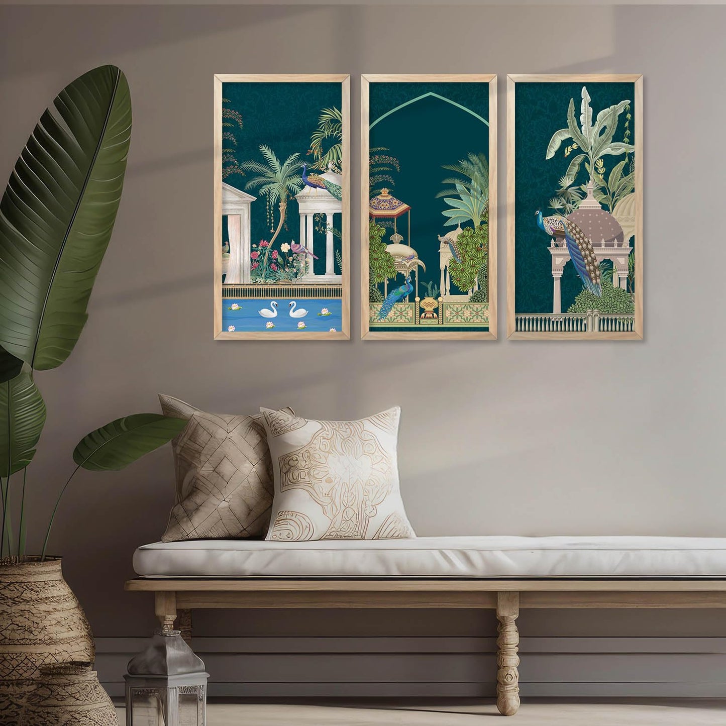 Traditional Indian Pichwai Art with Frame for Home and Office Wall Decor