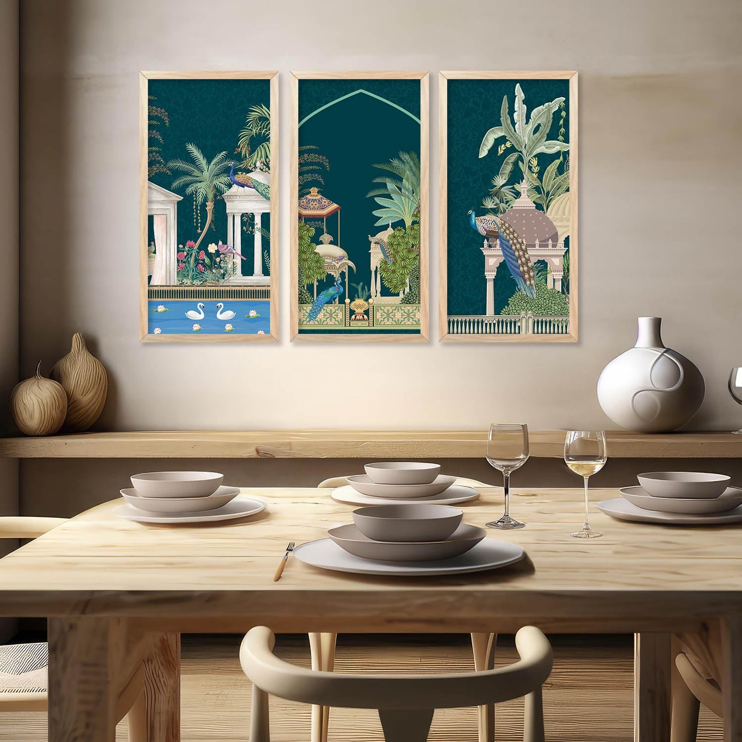 Traditional Indian Pichwai Art with Frame for Home and Office Wall Decor