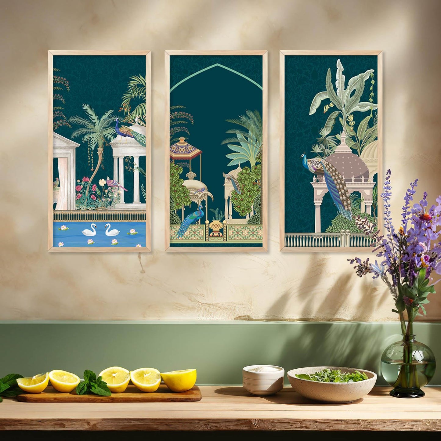 Traditional Indian Pichwai Art with Frame for Home and Office Wall Decor