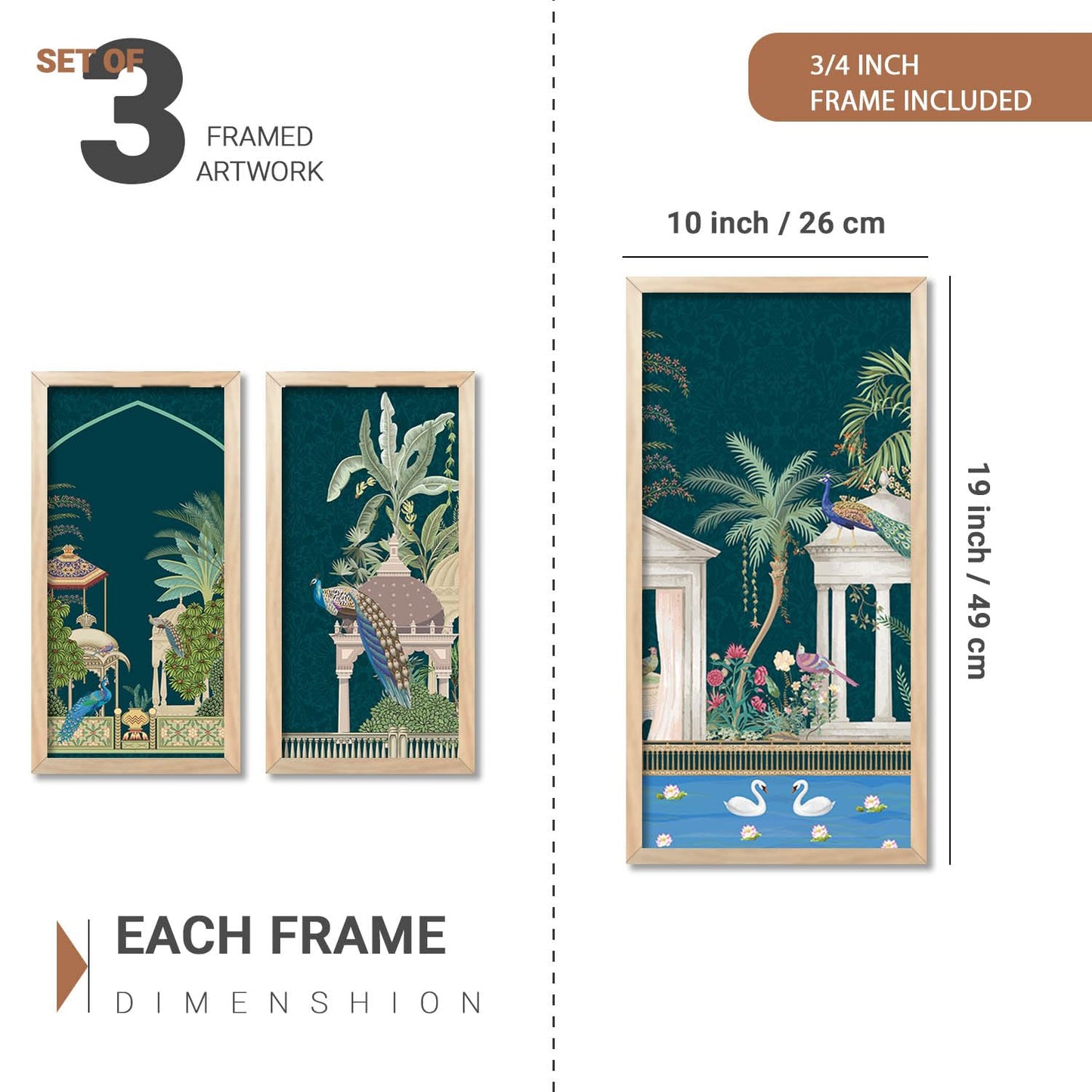 Traditional Indian Pichwai Art with Frame for Home and Office Wall Decor