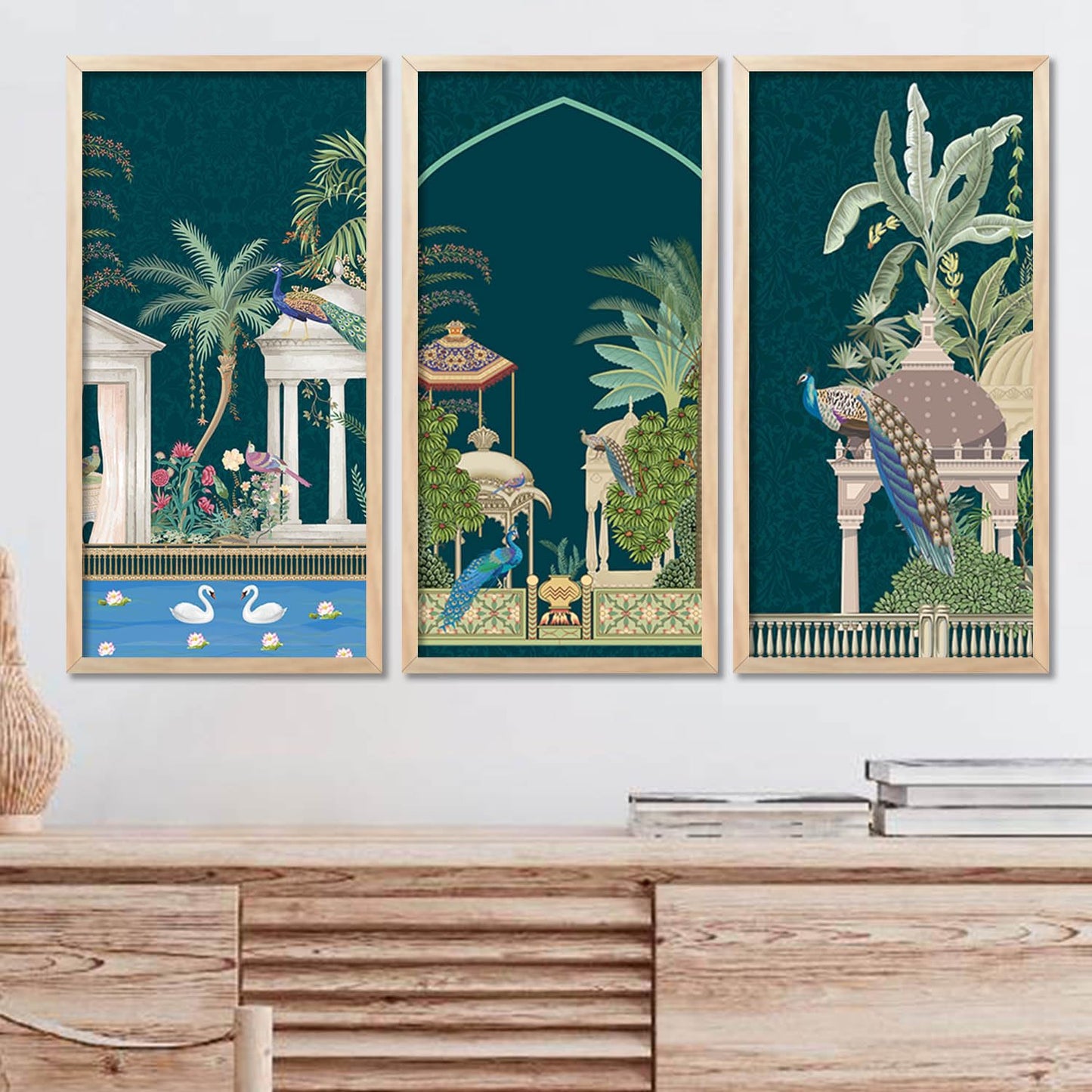 Traditional Indian Pichwai Art with Frame for Home and Office Wall Decor