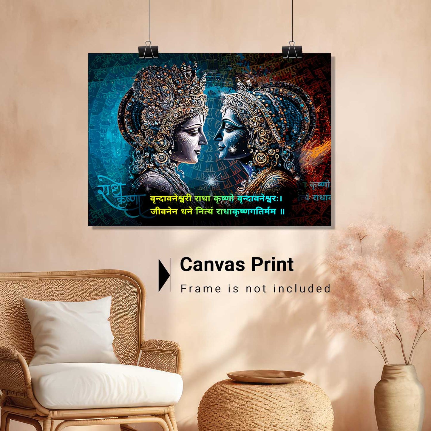 Radha Krishna Canvas Art for Home and Office Wall Decor