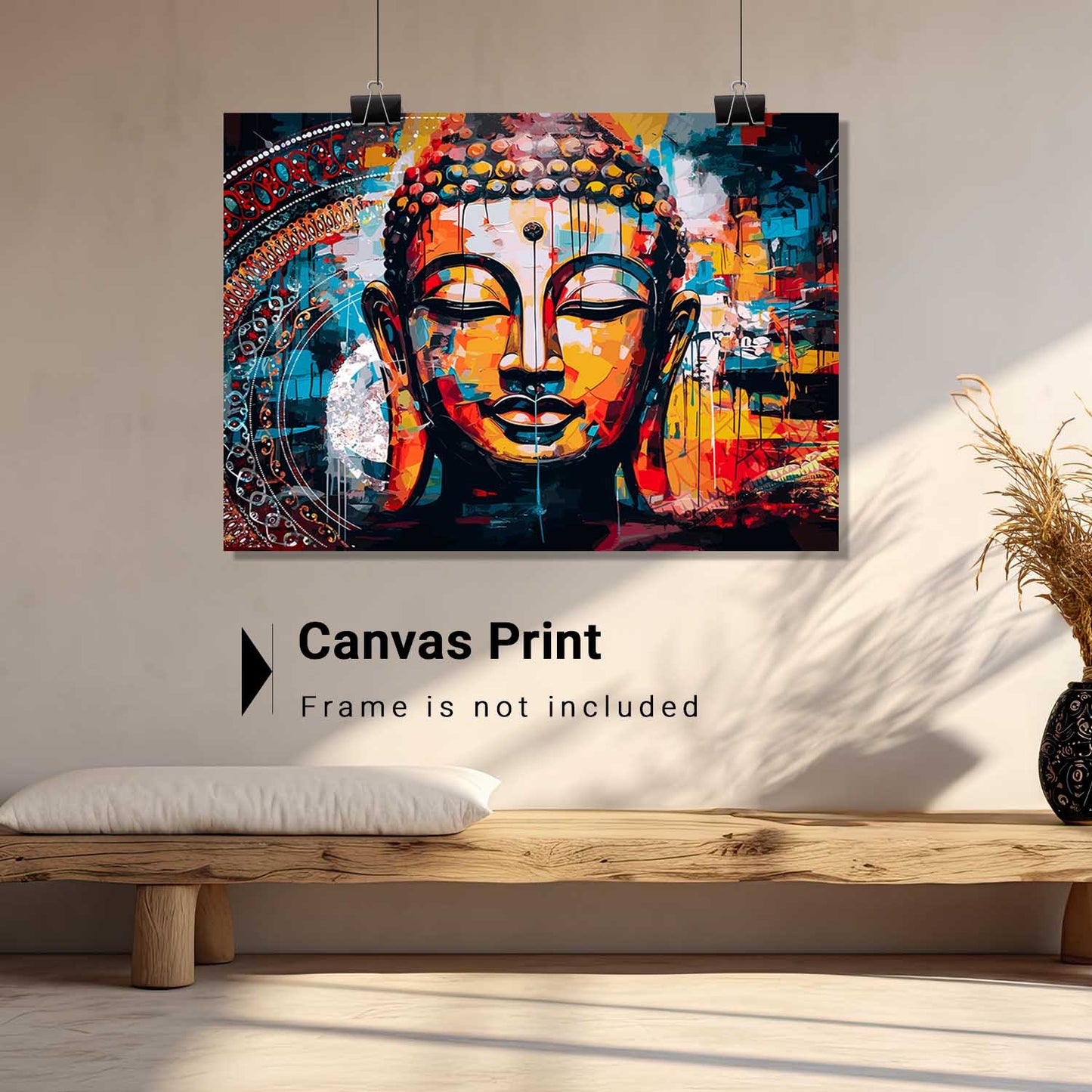 Buddha Art Canvas for Home and Office Wall Decor