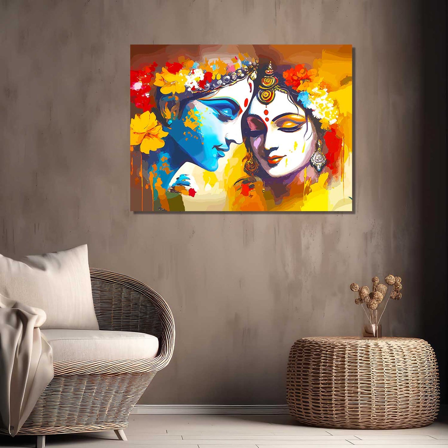 Radha Krishna Canvas Art for Home and Office Wall Decor