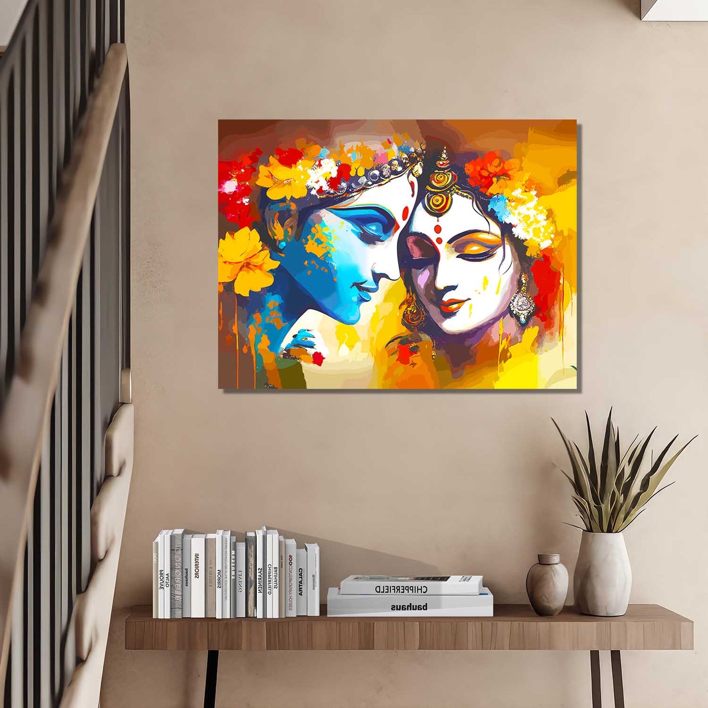 Radha Krishna Canvas Art for Home and Office Wall Decor