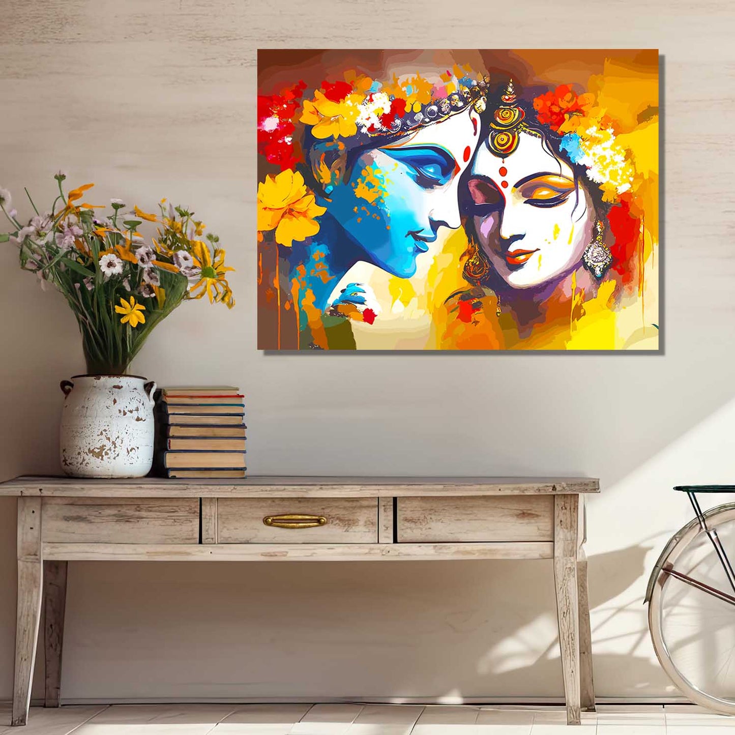 Radha Krishna Canvas Art for Home and Office Wall Decor