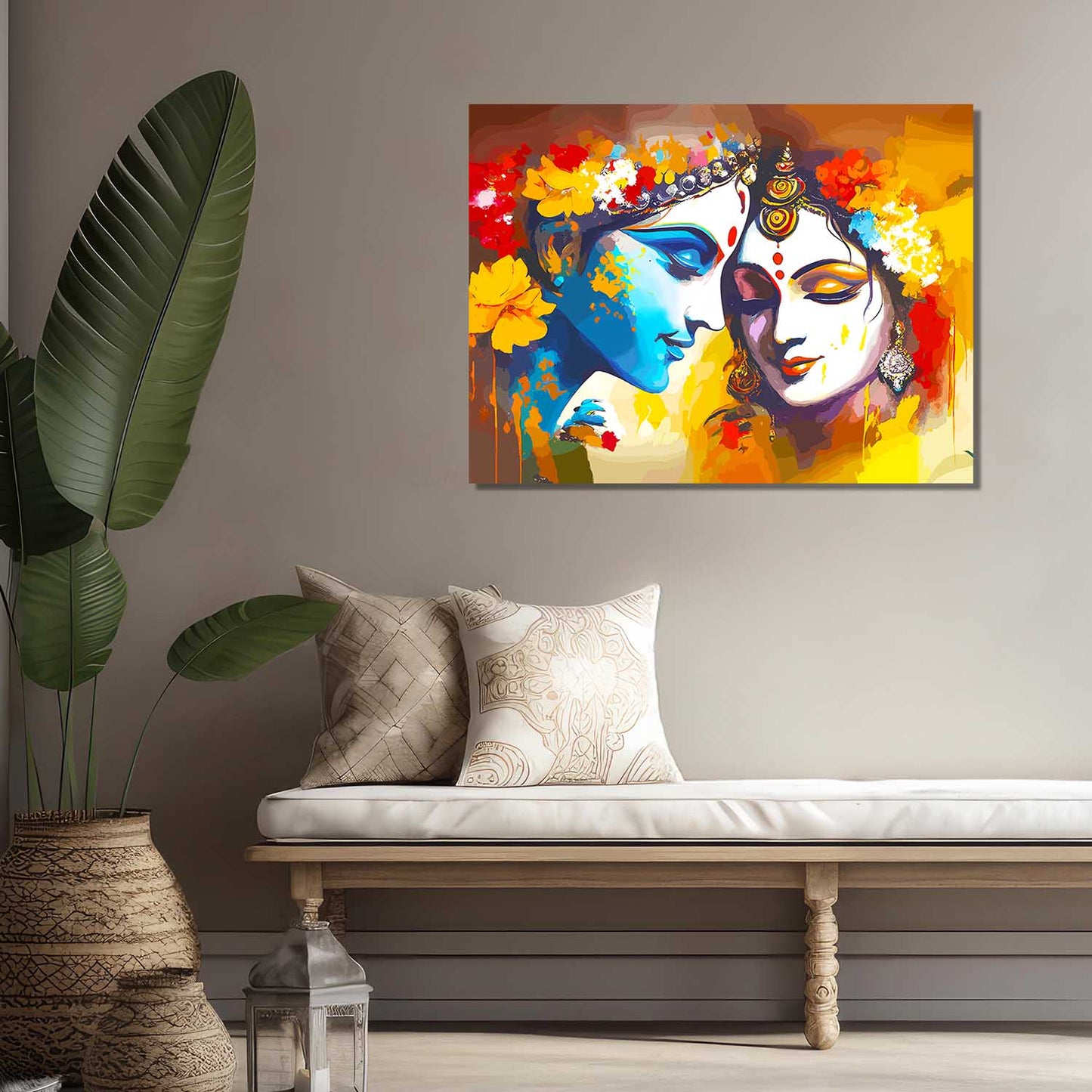 Radha Krishna Canvas Art for Home and Office Wall Decor