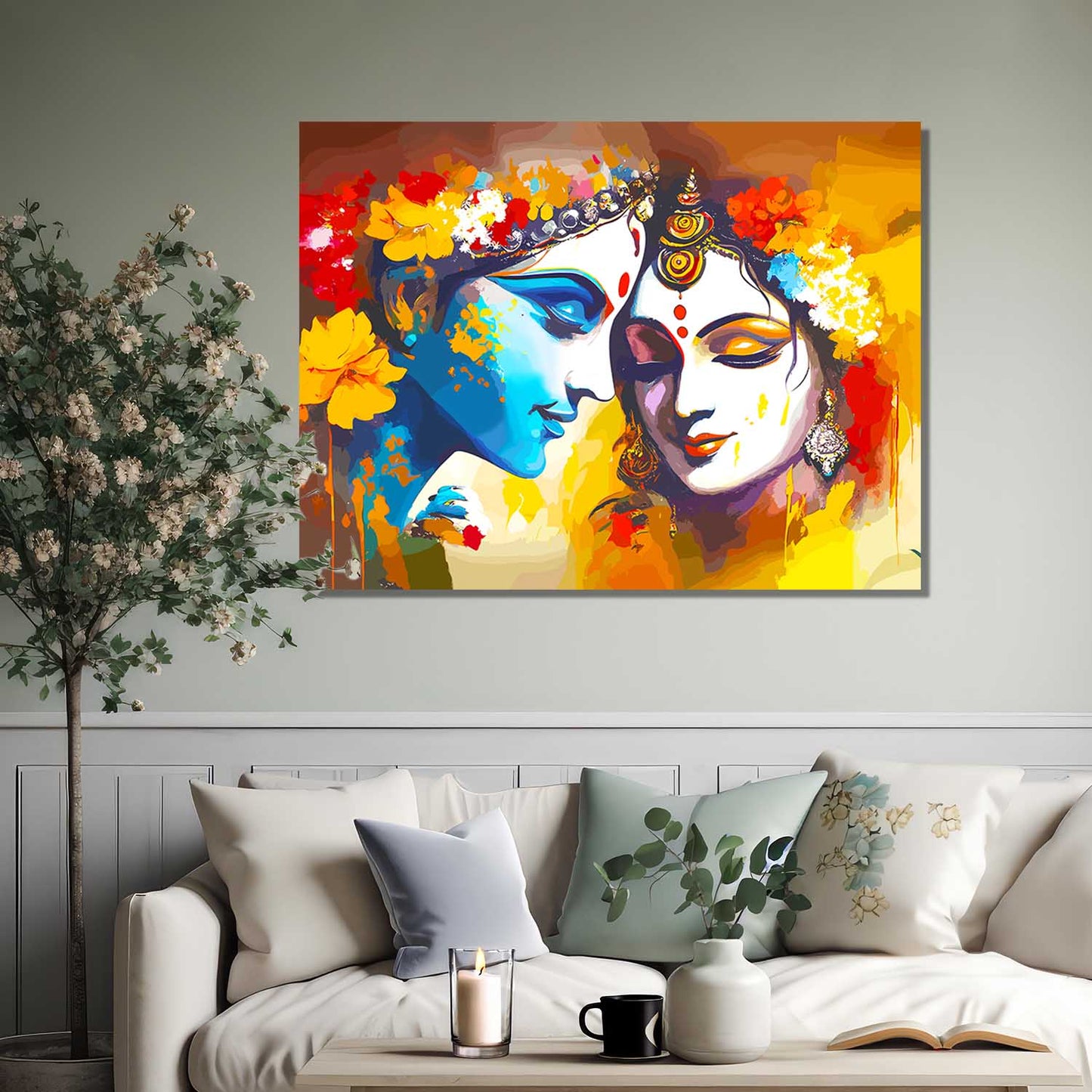 Radha Krishna Canvas Art for Home and Office Wall Decor
