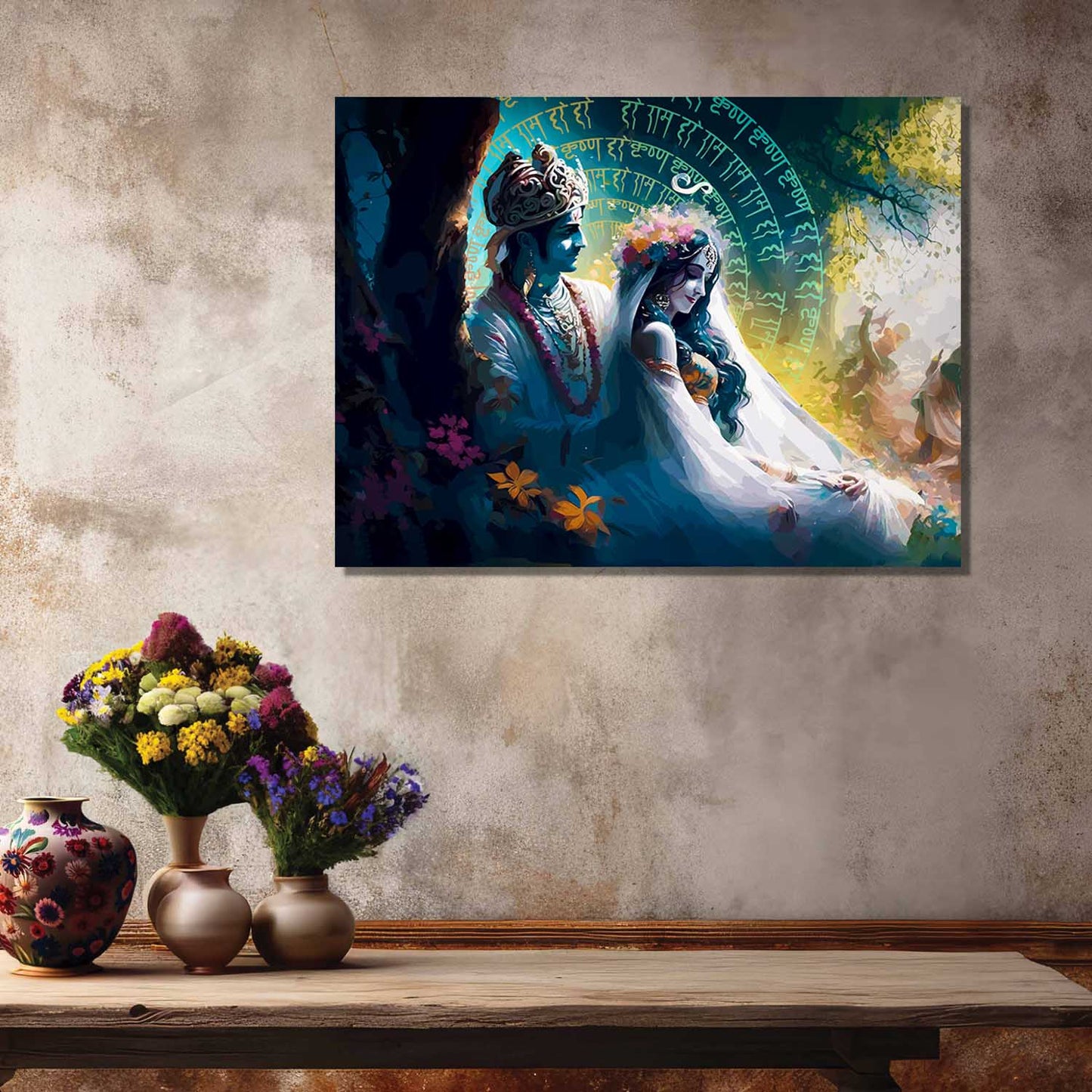 Radha Krishna Canvas Art for Home and Office Wall Decor