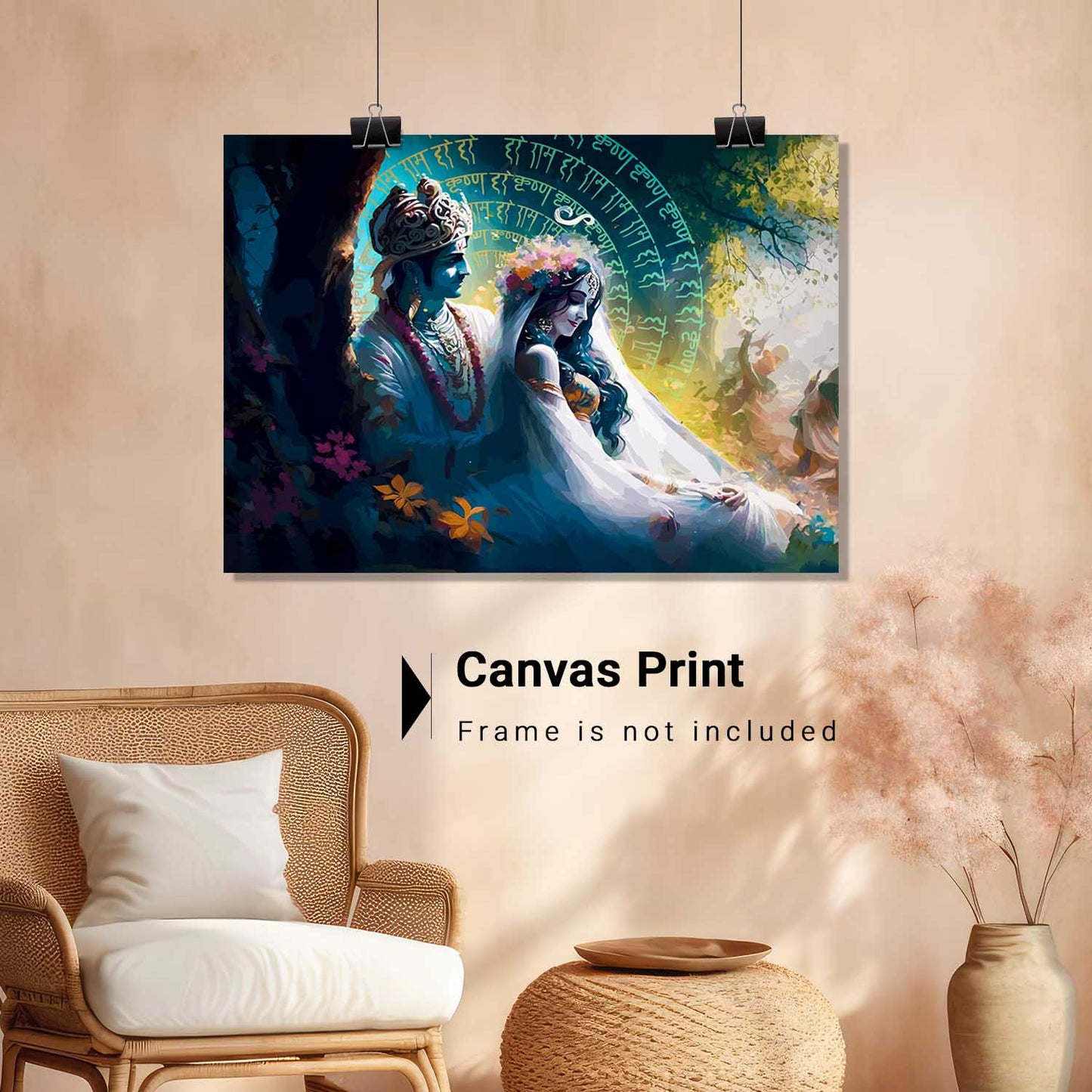 Radha Krishna Canvas Art for Home and Office Wall Decor