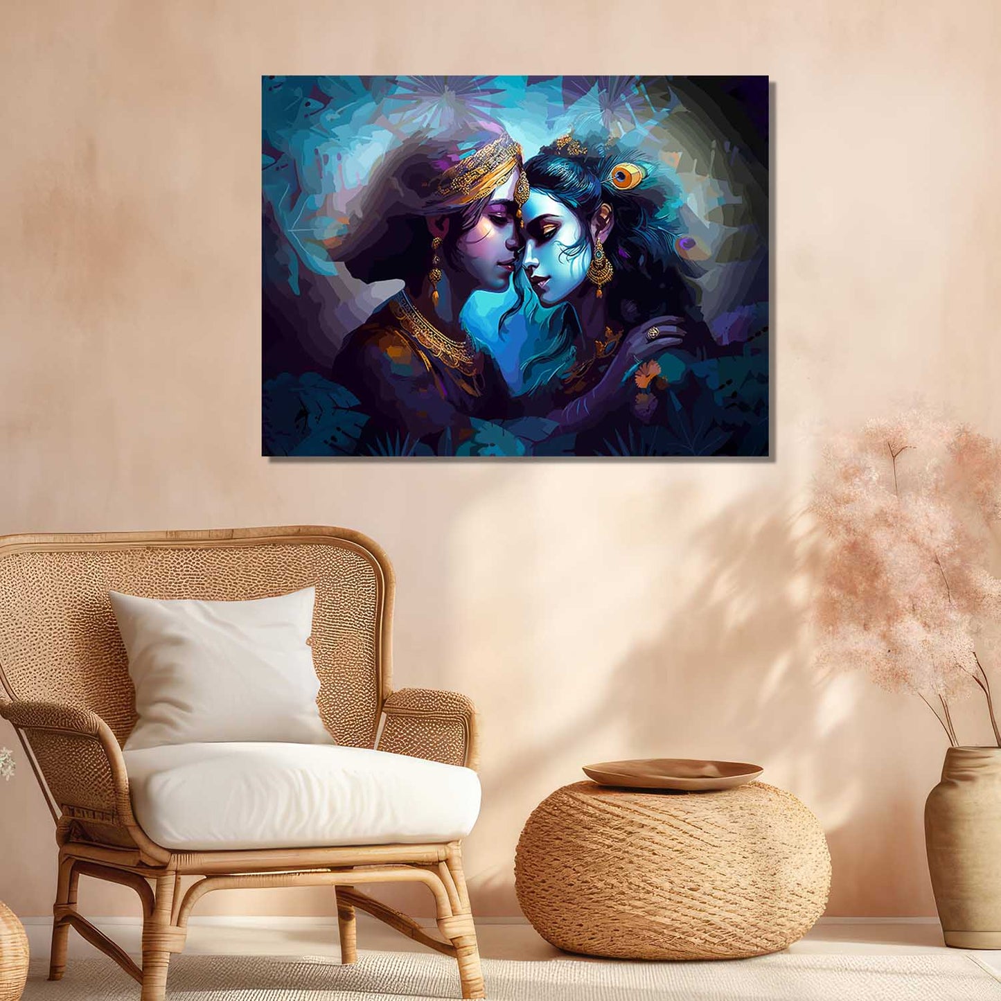 Radha Krishna Canvas Art for Home and Office Wall Decor