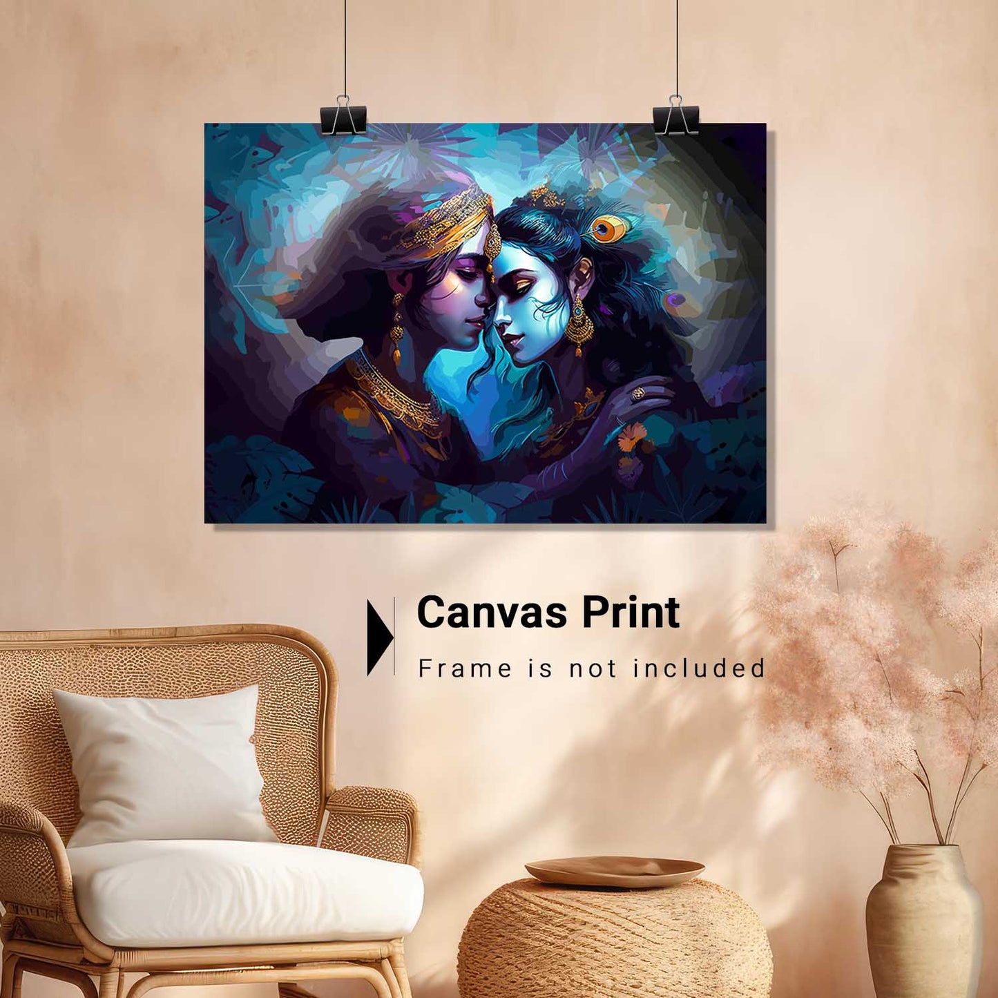 Radha Krishna Canvas Art for Home and Office Wall Decor