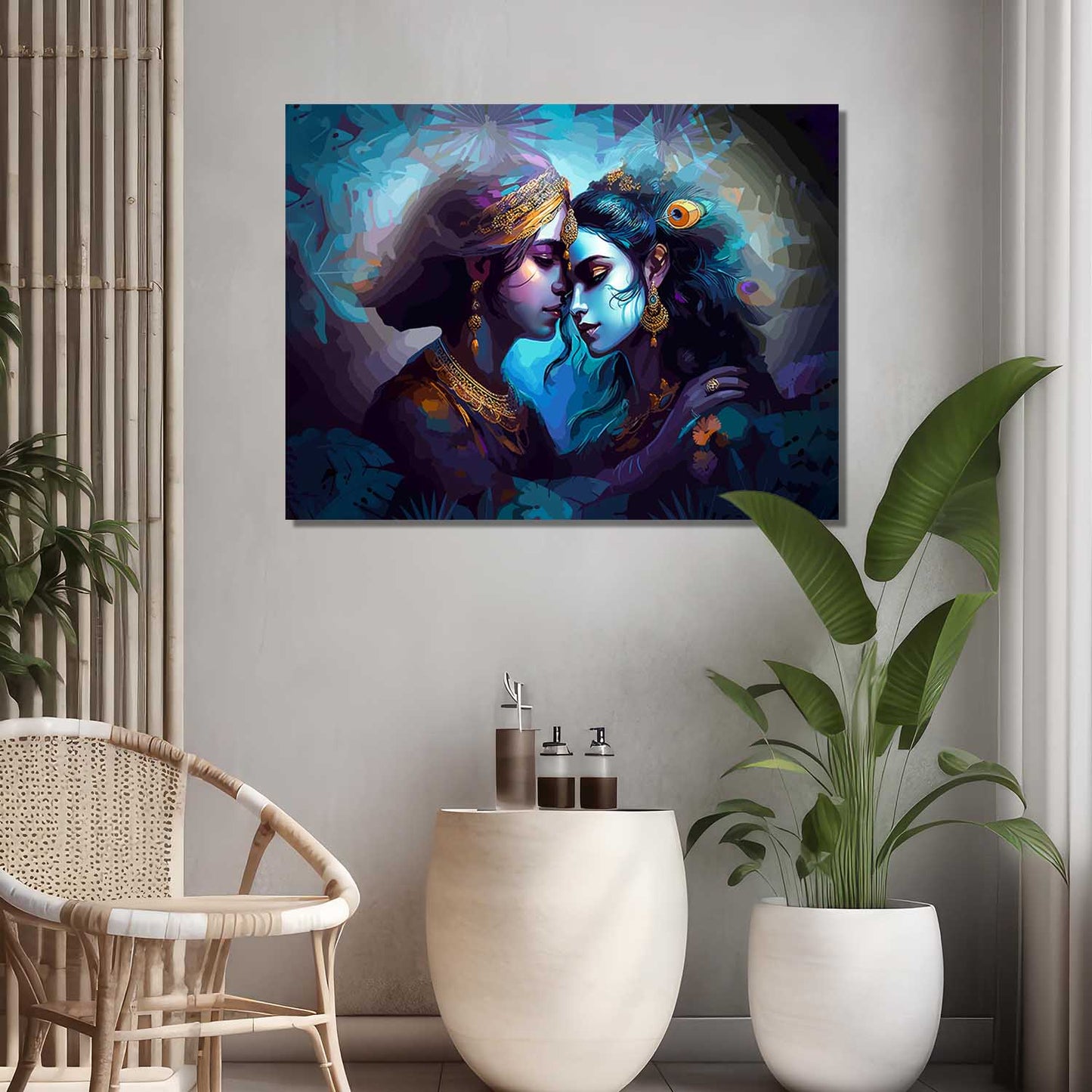 Radha Krishna Canvas Art for Home and Office Wall Decor