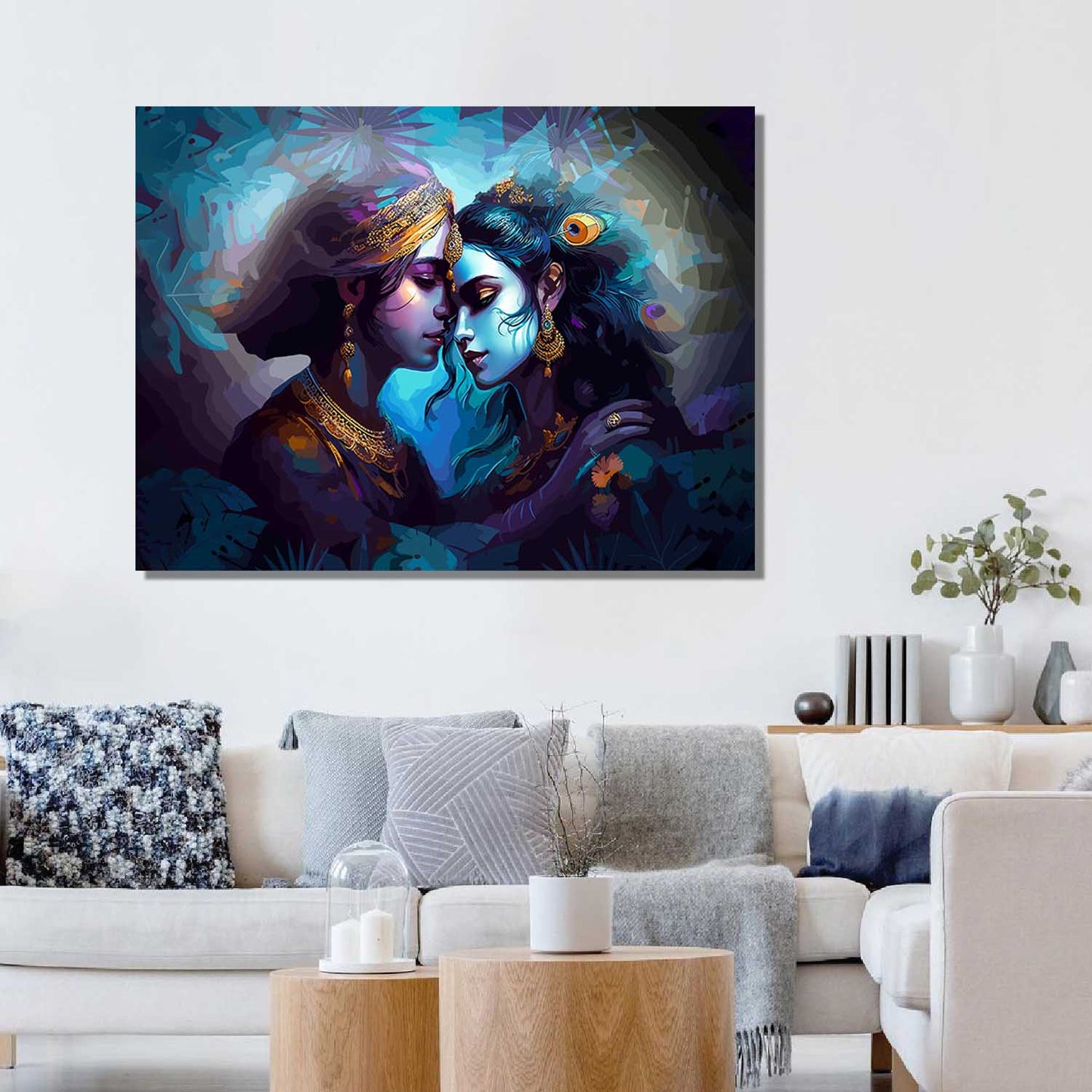 Radha Krishna Canvas Art for Home and Office Wall Decor