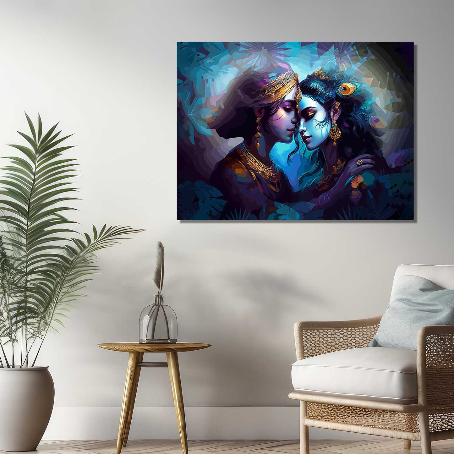 Radha Krishna Canvas Art for Home and Office Wall Decor