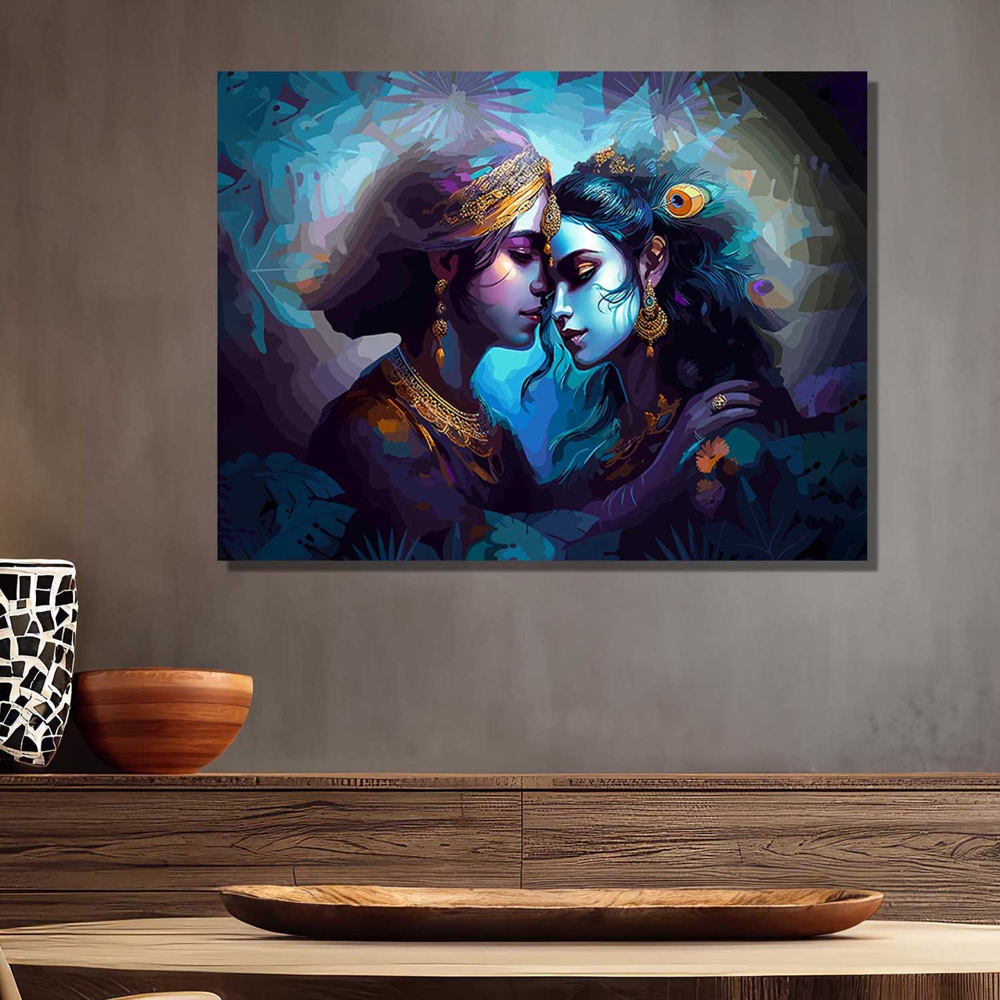 Radha Krishna Canvas Art for Home and Office Wall Decor