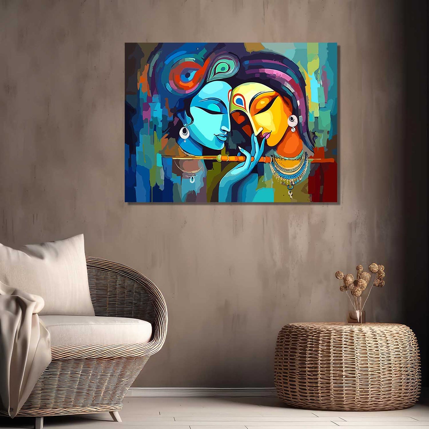 Radha Krishna Canvas Art for Home and Office Wall Decor