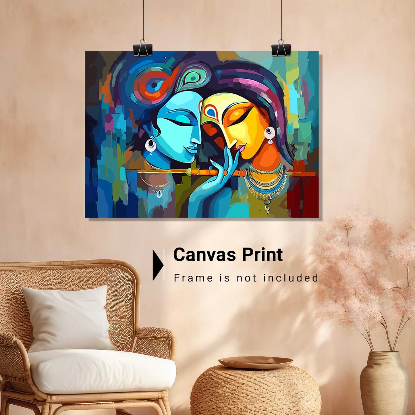 Radha Krishna Canvas Art for Home and Office Wall Decor