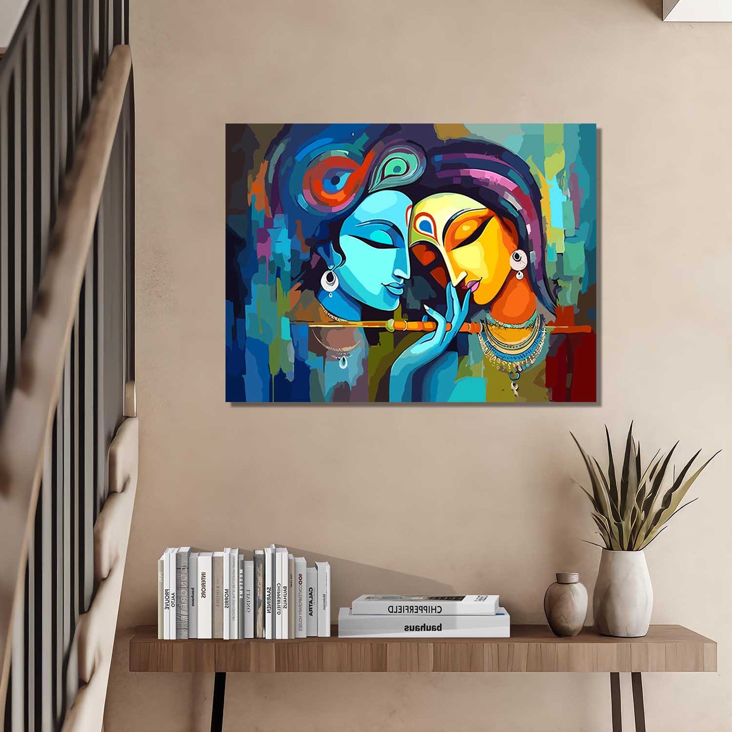 Radha Krishna Canvas Art for Home and Office Wall Decor