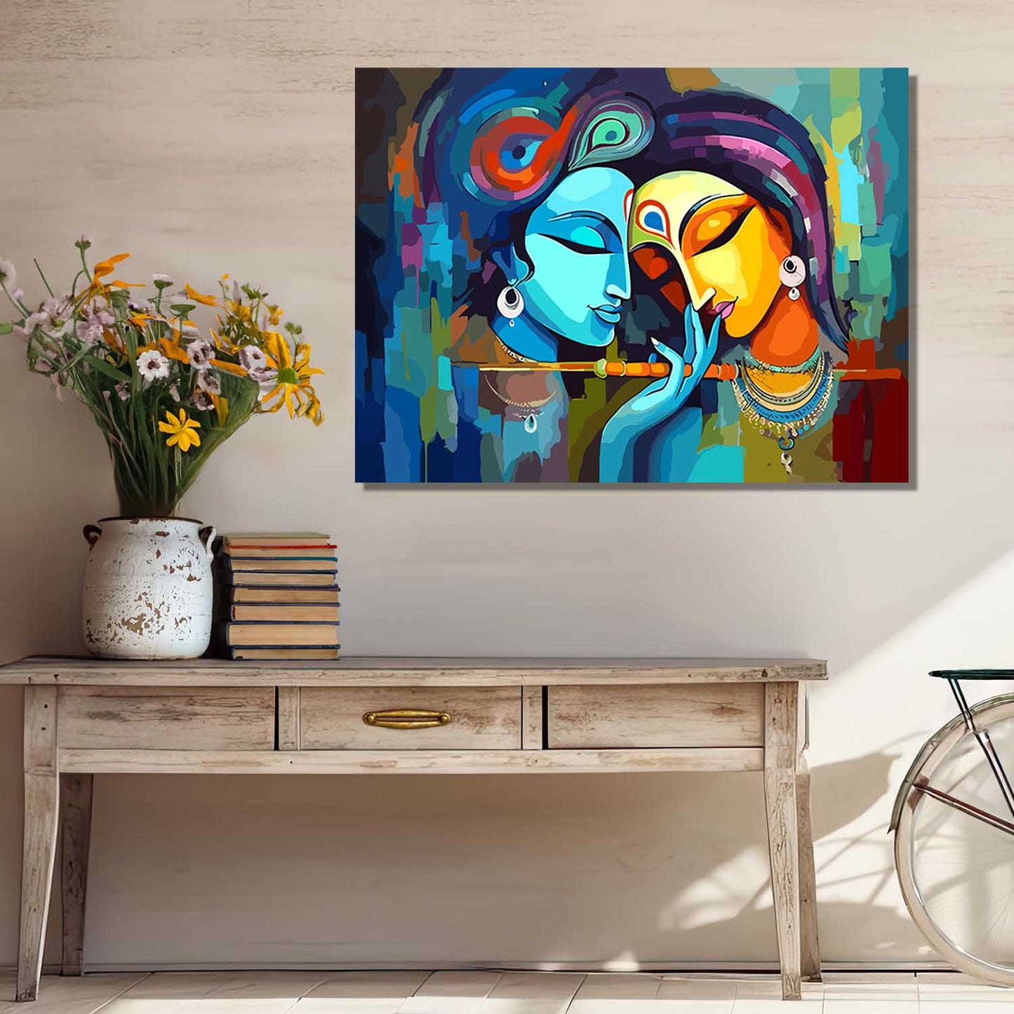 Radha Krishna Canvas Art for Home and Office Wall Decor