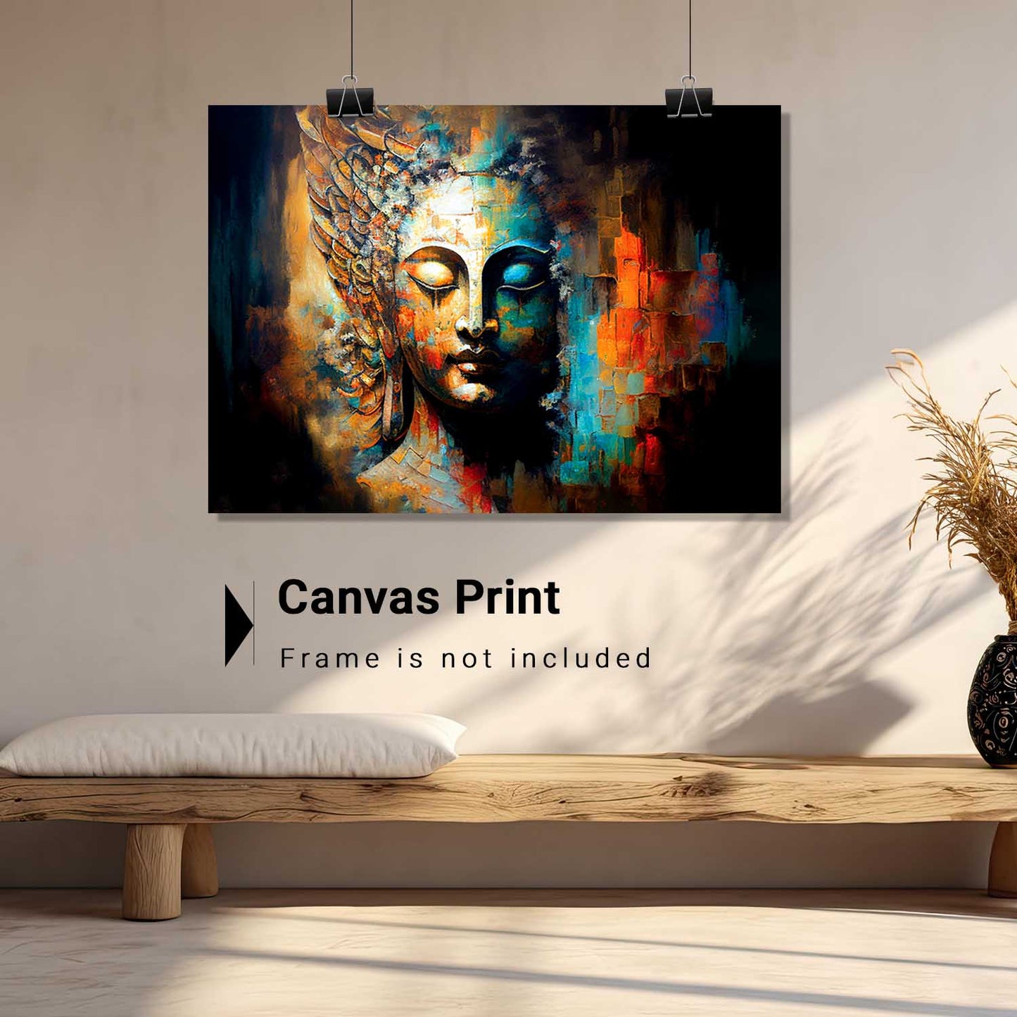 Buddha Art Canvas for Home and Office Wall Decor