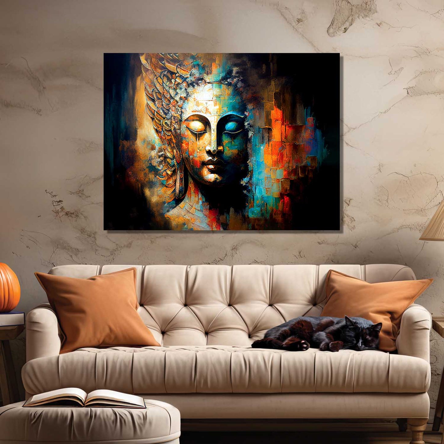 Buddha Art Canvas for Home and Office Wall Decor