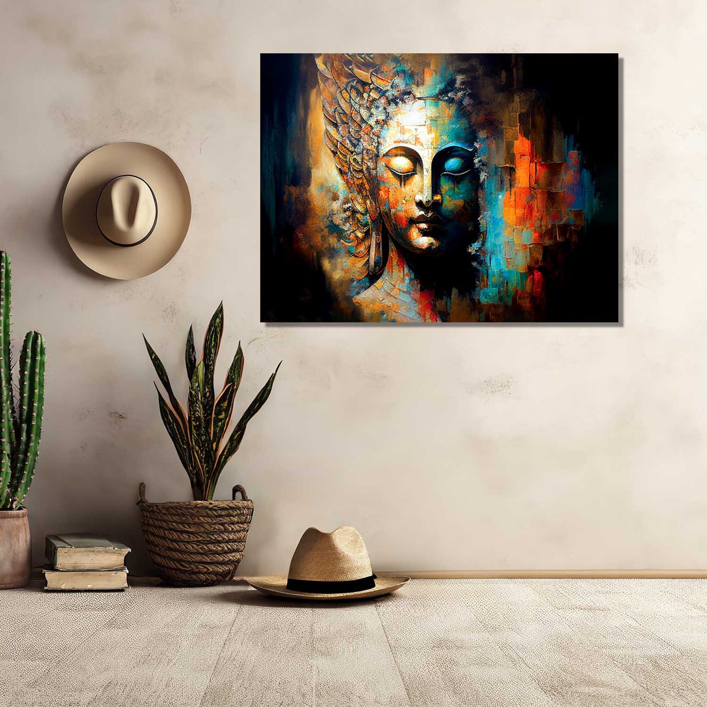 Buddha Art Canvas for Home and Office Wall Decor