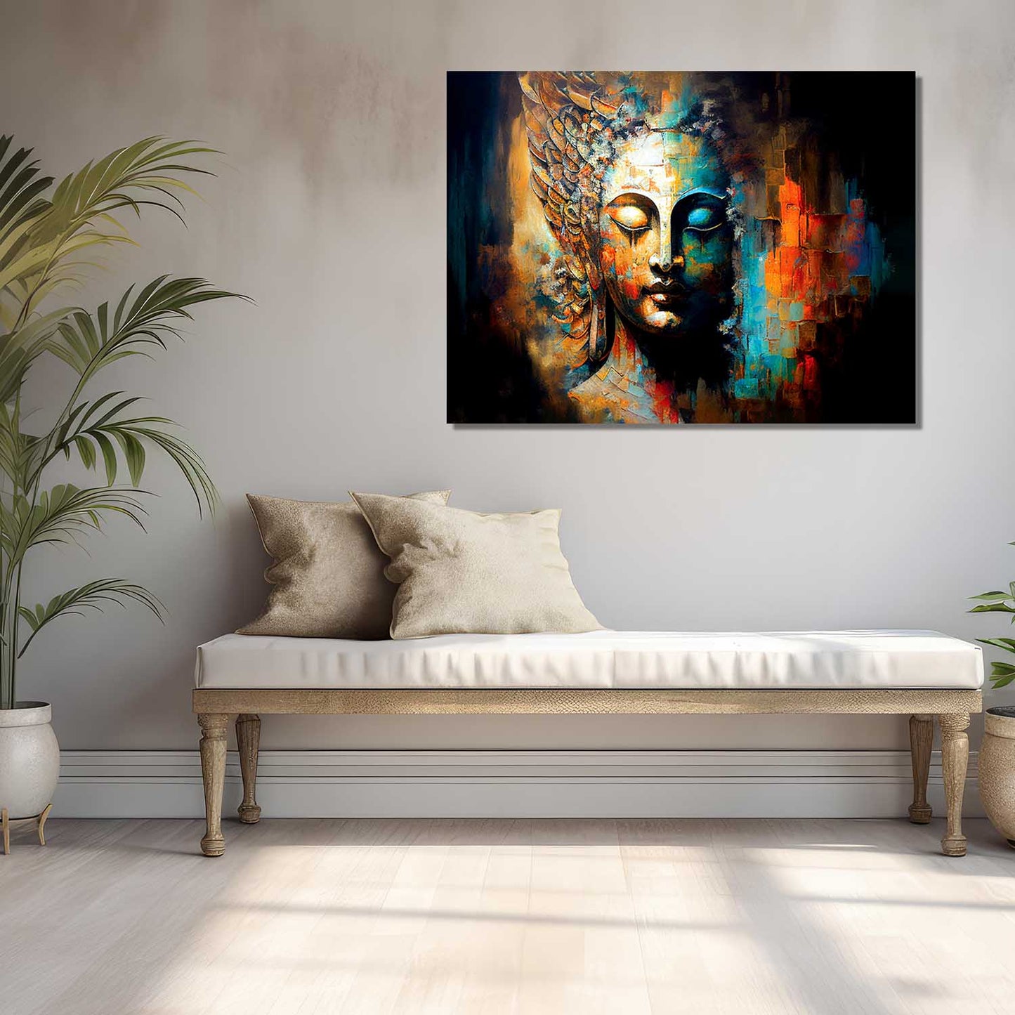 Buddha Art Canvas for Home and Office Wall Decor