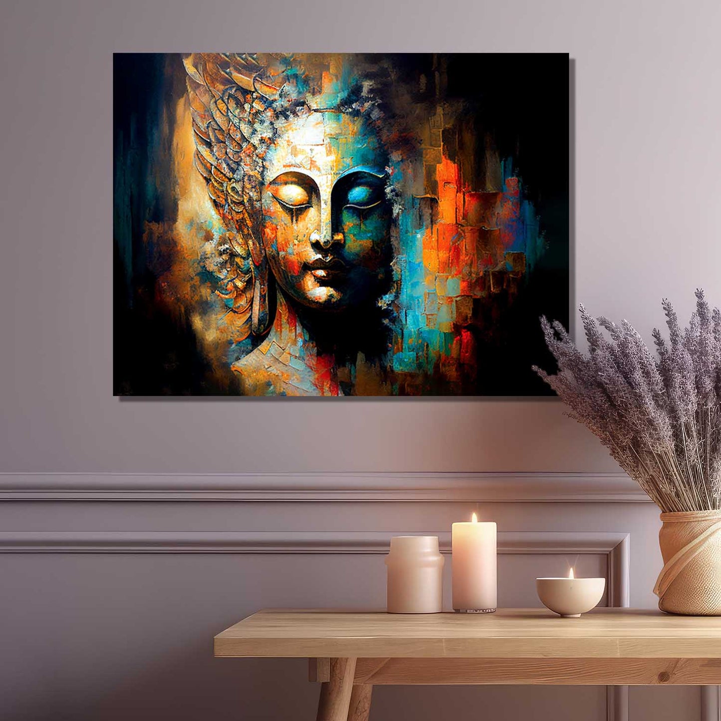 Buddha Art Canvas for Home and Office Wall Decor