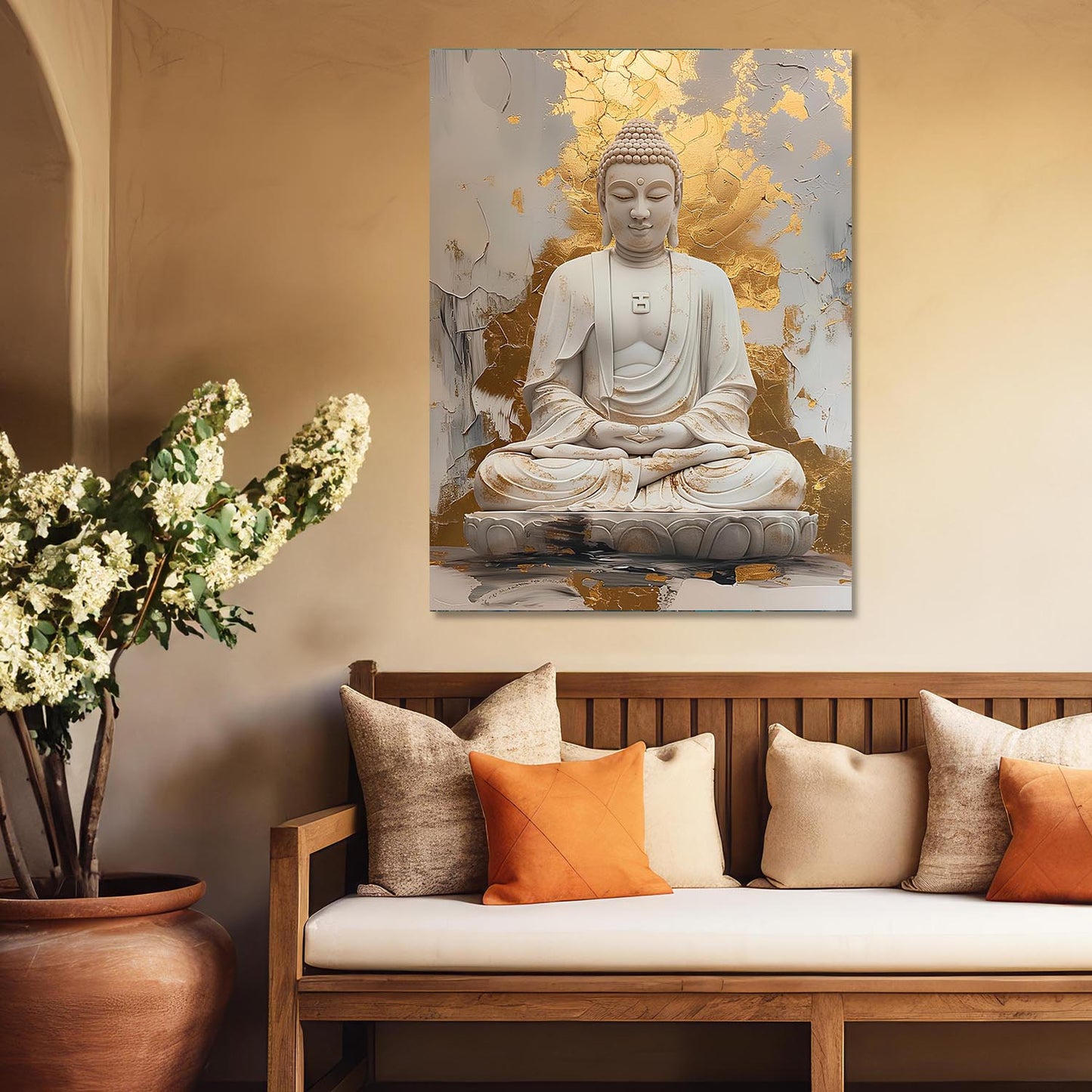 Buddha Art Canvas for Home and Office Wall Decor