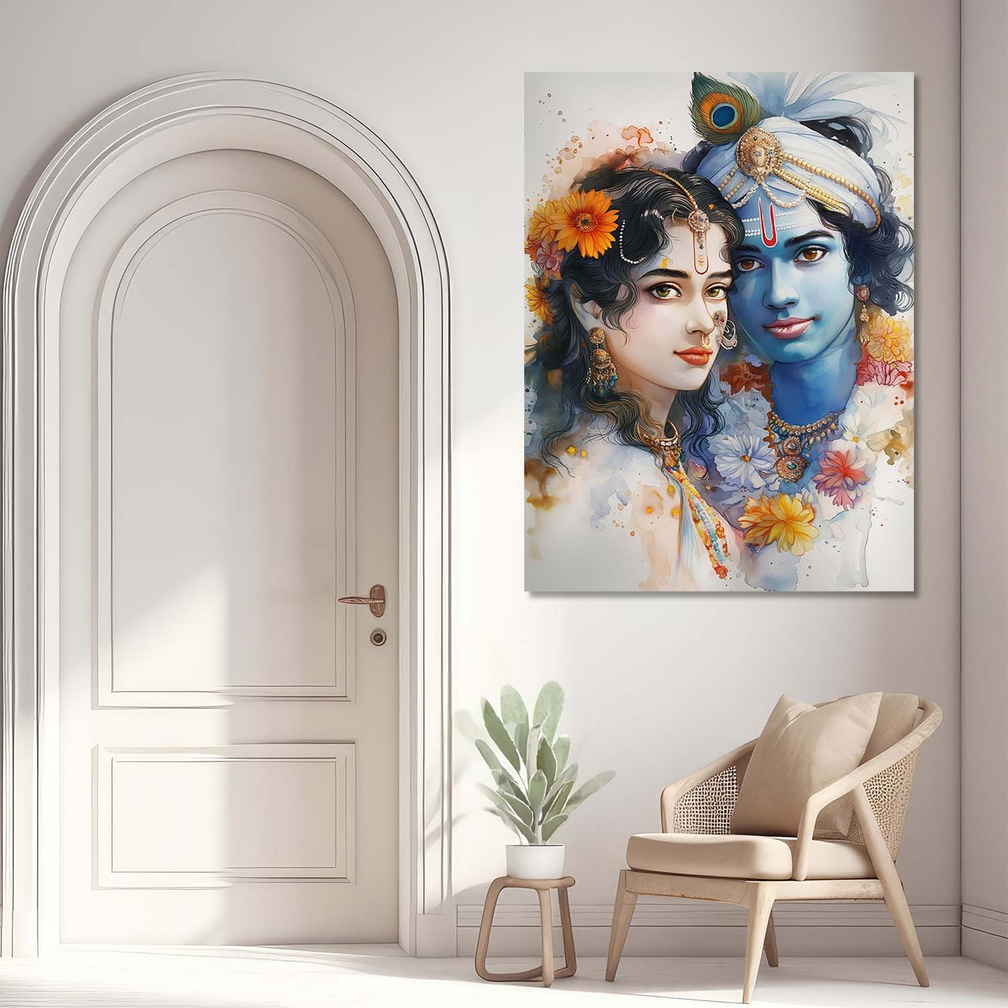 Radha Krishna Canvas Art for Home and Office Wall Decor