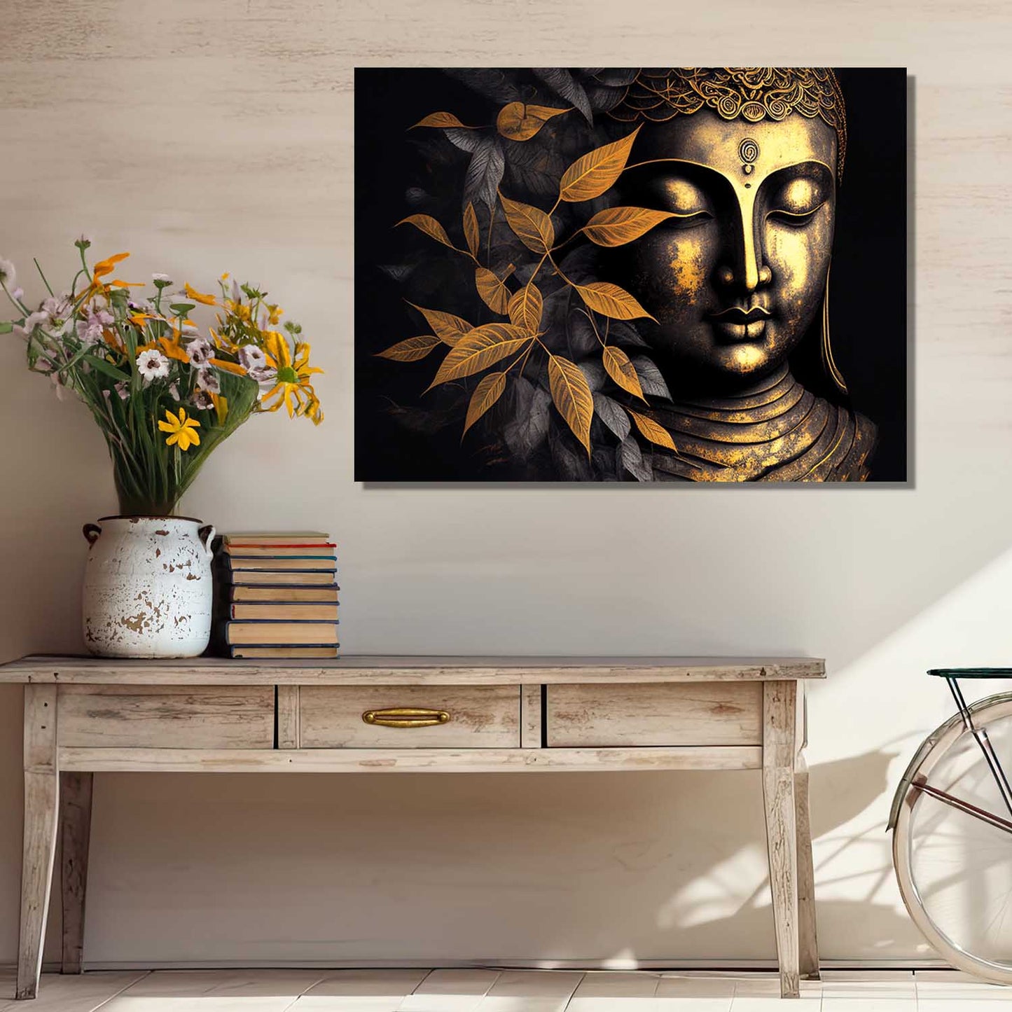 Buddha Art Canvas for Home and Office Wall Decor
